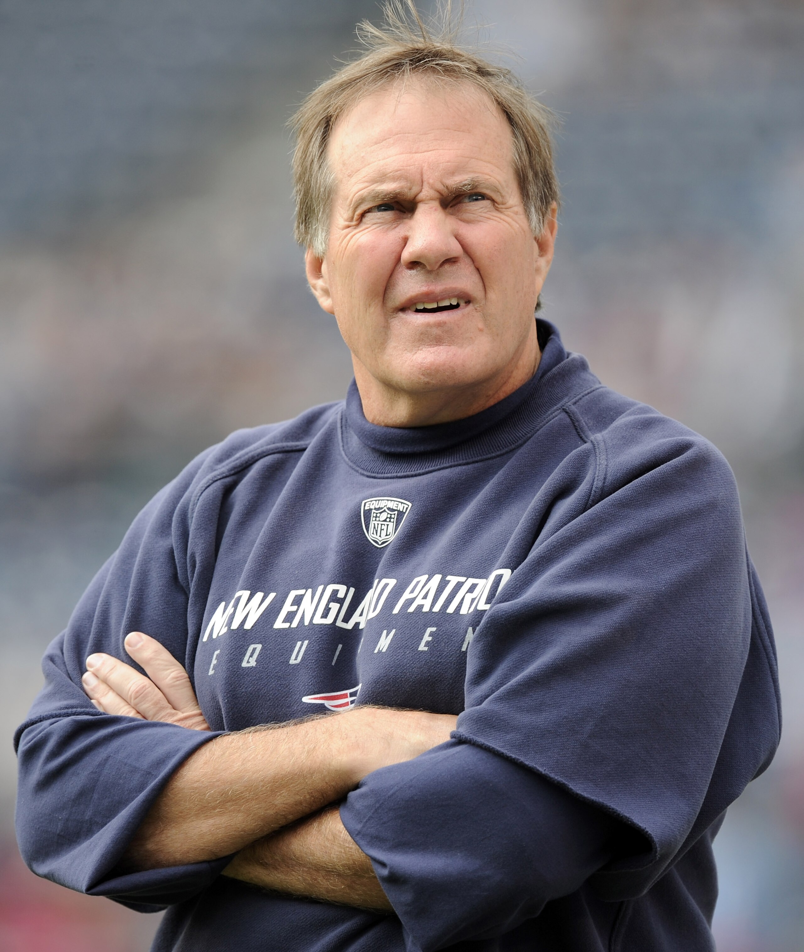 SAN DIEGO - OCTOBER 24:  Head Coach Bill Belichick of the New England Patriots during warm up against the San Diego Chargers at Qualcomm Stadium on October 24, 2010 in San Diego, California.  (Photo by Harry How/Getty Images)