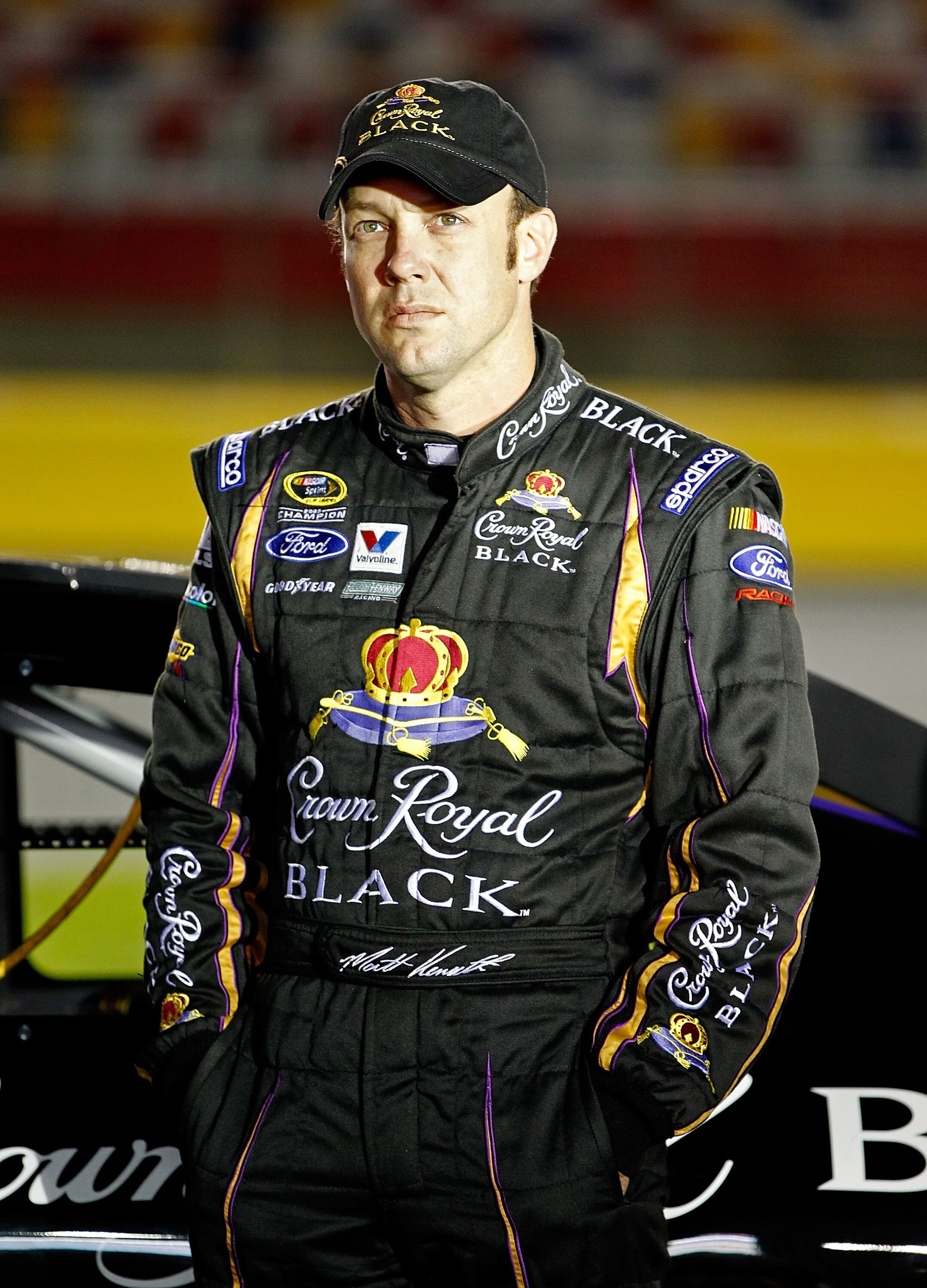 CONCORD, NC - OCTOBER 14:  Matt Kenseth, driver of the #17 Crown Royal Black Ford, stands on pit road during qualifying for the NASCAR Sprint Cup Series Bank of America 500 at Charlotte Motor Speedway on October 14, 2010 in Concord, North Carolina.  (Phot