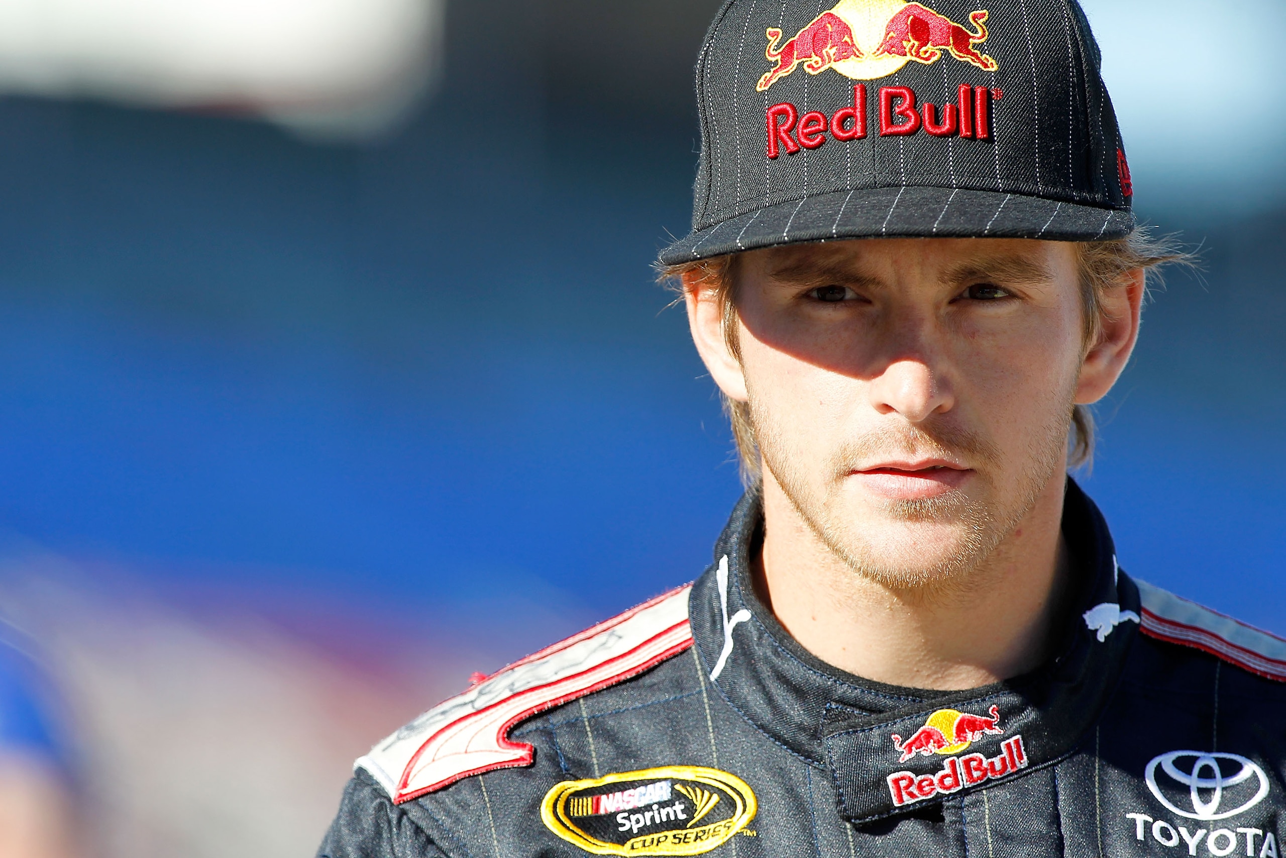 FORT WORTH, TX - NOVEMBER 05:  Scott Speed, driver of the #82 Red Bull Toyota, stands on the grid during qualifying for the NASCAR Sprint Cup Series AAA Texas 500 at Texas Motor Speedway on November 5, 2010 in Fort Worth, Texas.  (Photo by Todd Warshaw/Ge