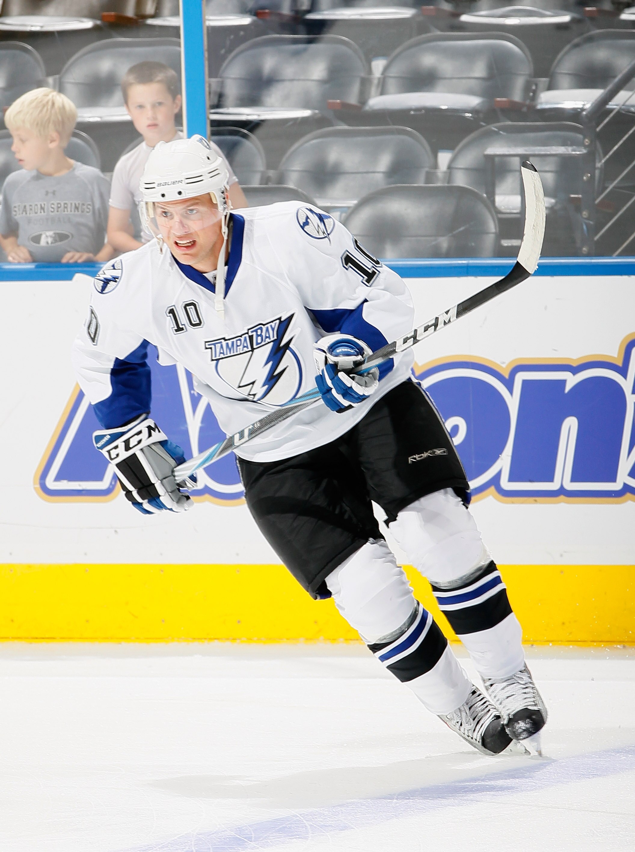 ATLANTA - OCTOBER 22:  Sean Bergenheim #10 of the Tampa Bay Lightning against the Atlanta Thrashers at Philips Arena on October 22, 2010 in Atlanta, Georgia.  (Photo by Kevin C. Cox/Getty Images)