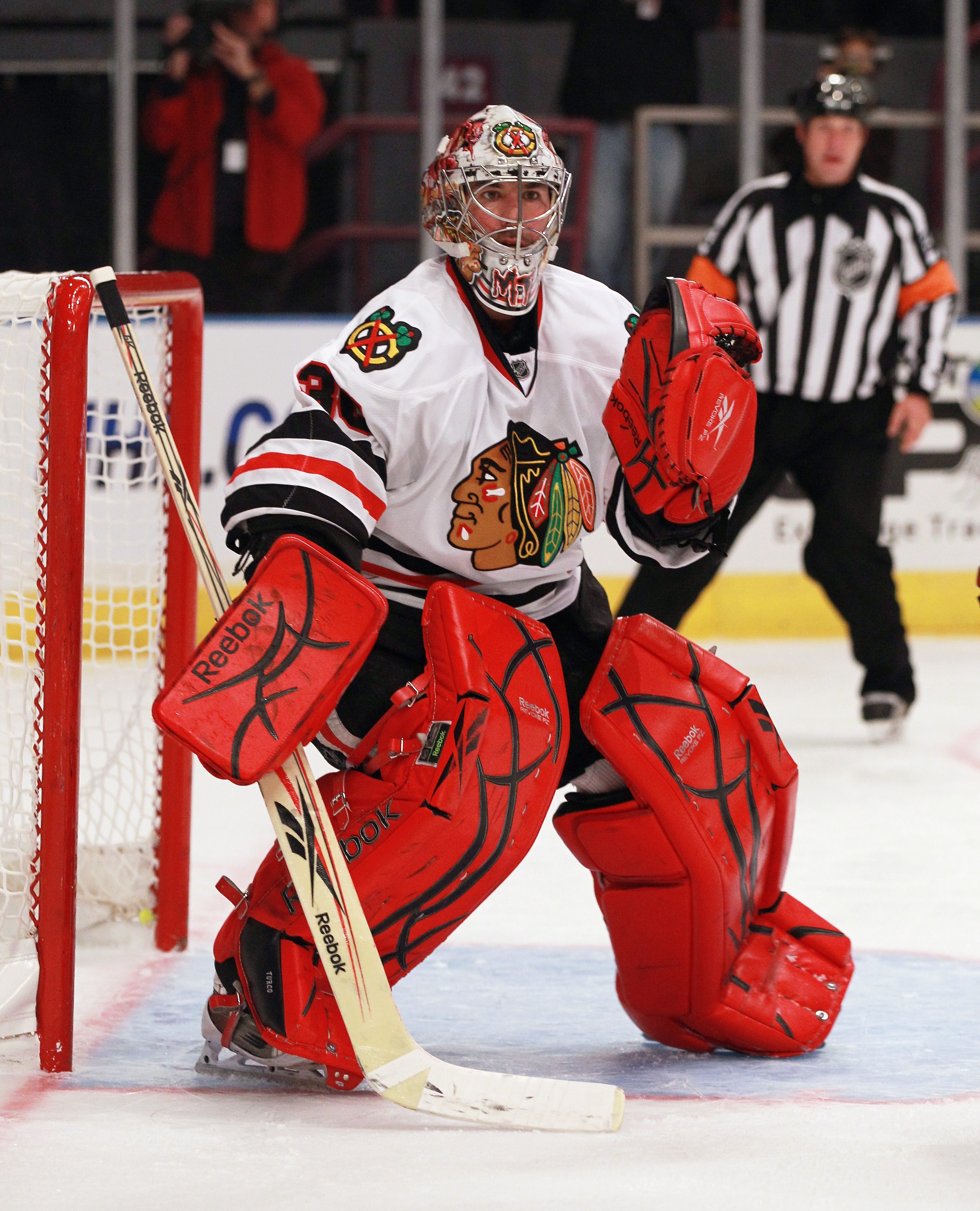 NEW YORK - NOVEMBER 01: Marty Turco #30 of the Chicago Blackhawks tends net against the New York Rangers at Madison Square Garden on November 1, 2010 in New York City. The Rangers defeated the Blackhawks 3-2. (Photo by Bruce Bennett/Getty Images) NEW YORK - NOVEMBER 01: Marty Turco #30 of the Chicago Blackhawks tends net against the New York Rangers at Madison Square Garden on November 1, 2010 in New York City. The Rangers defeated the Blackhawks 3-2. (Photo by Bruce Bennett/Getty Images)