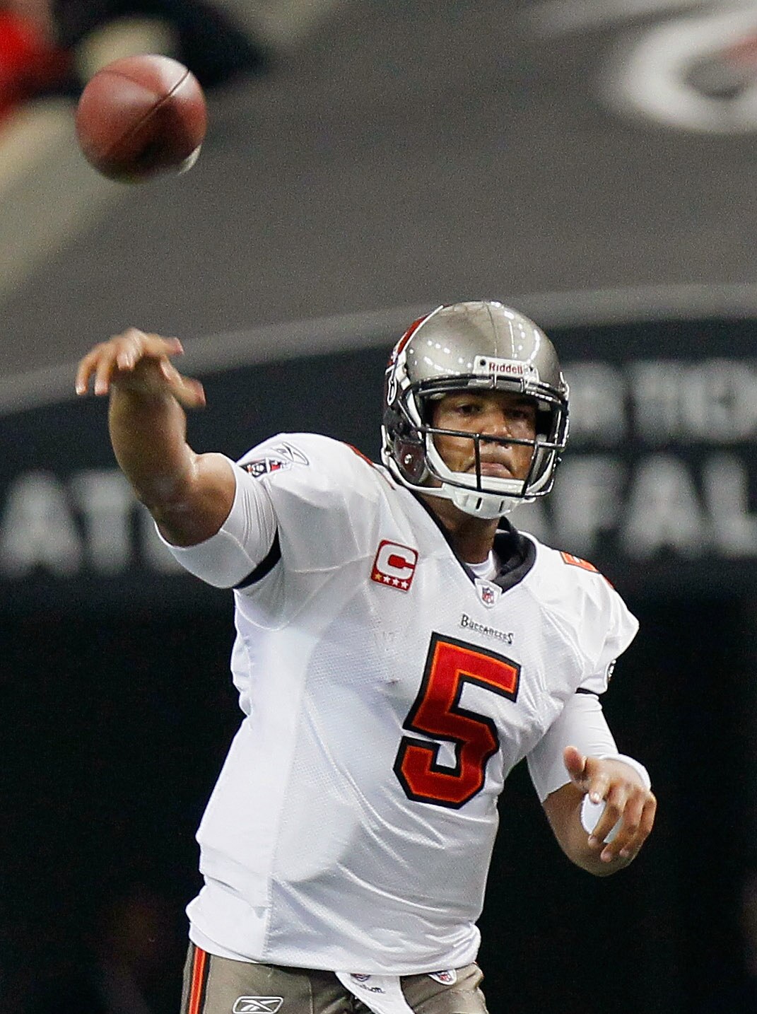 ATLANTA - NOVEMBER 07:  Quarterback Josh Freeman #5 of the Tampa Bay Buccaneers passes against the Atlanta Falcons at Georgia Dome on November 7, 2010 in Atlanta, Georgia.  (Photo by Kevin C. Cox/Getty Images)