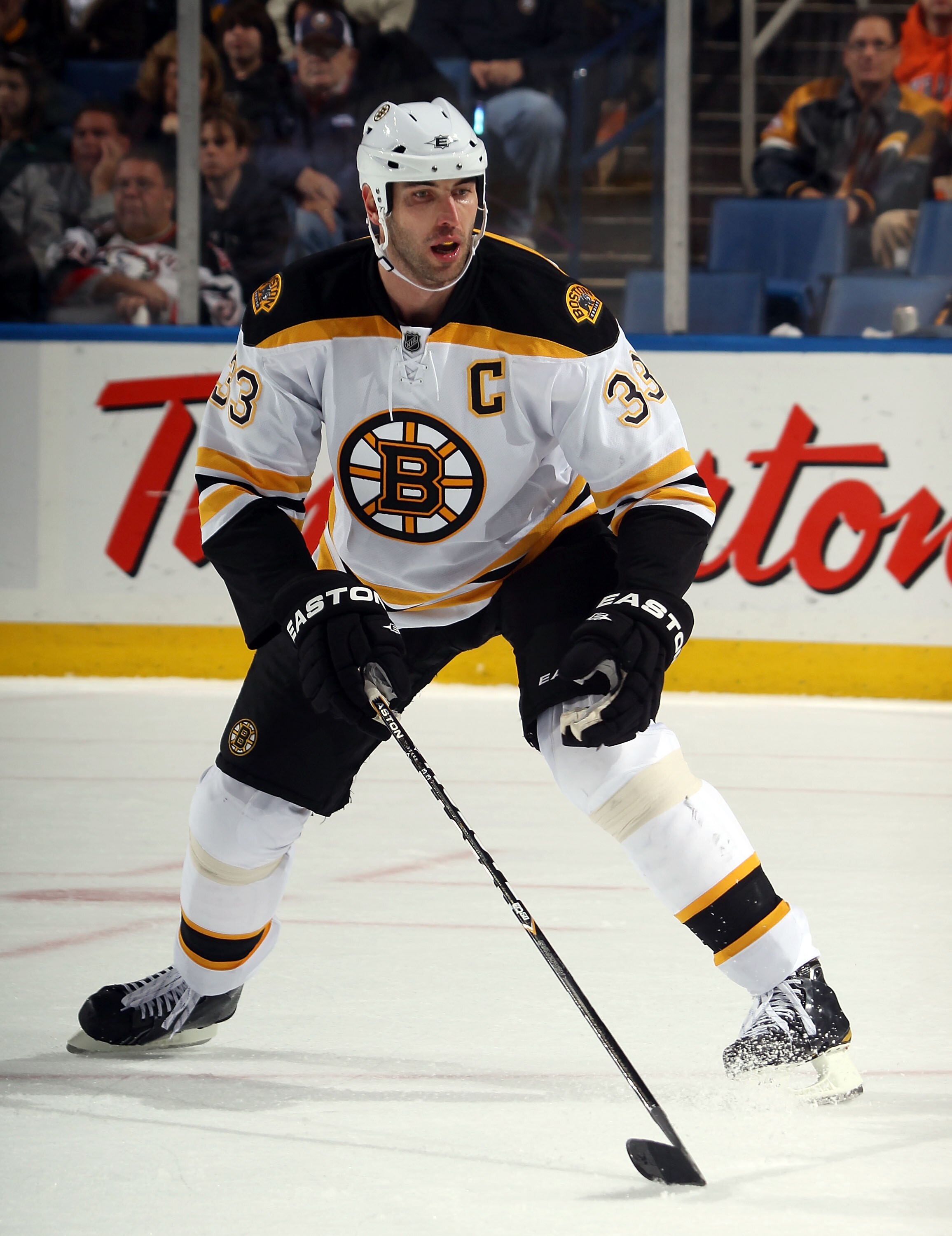 BUFFALO, NY - NOVEMBER 03:  Zdeno Chara #33 of the Boston Bruins skates against the Buffalo Sabres at the HSBC Arena on November 3, 2010 in Buffalo, New York. The Bruins defeated the Sabres 5-2.  (Photo by Bruce Bennett/Getty Images)
