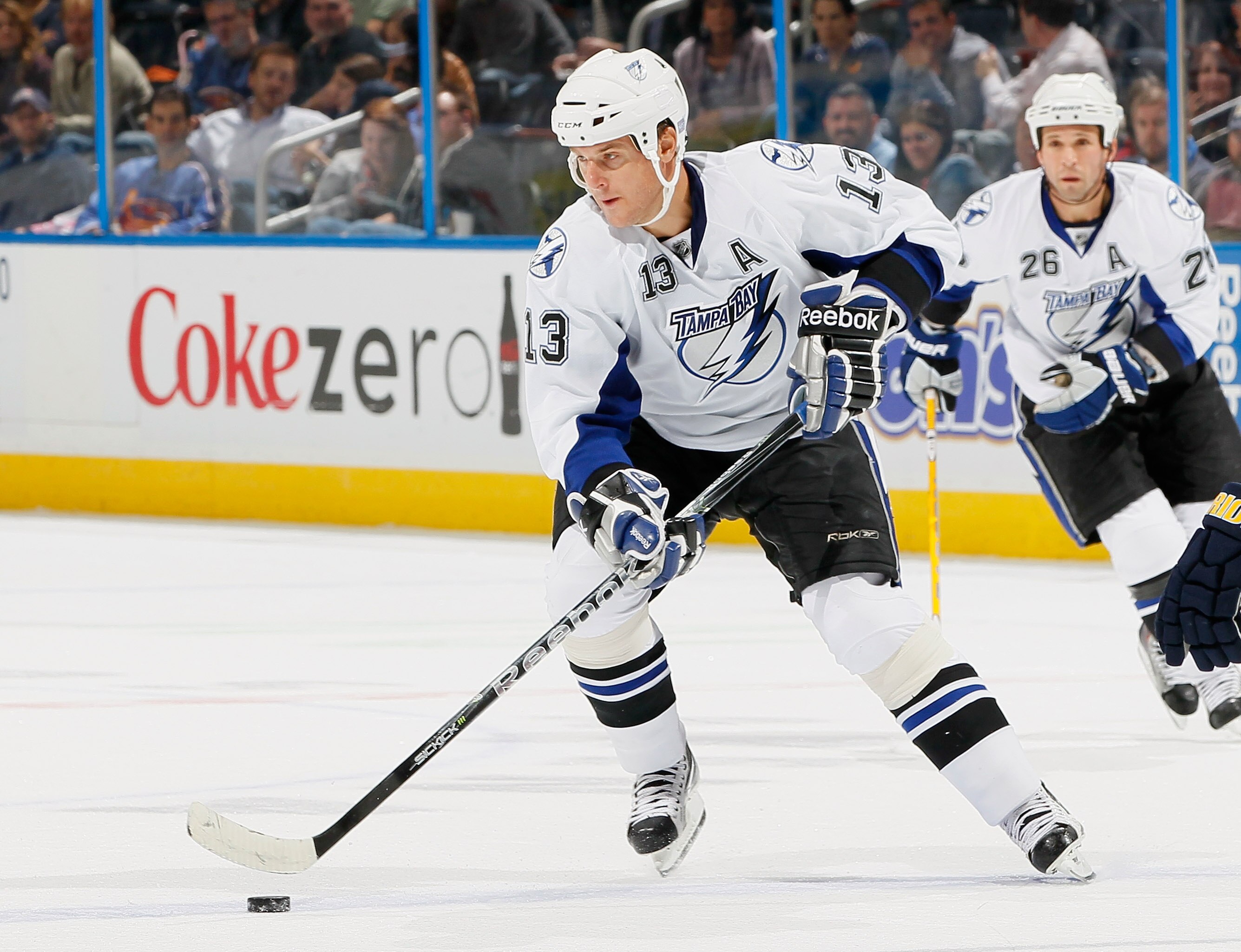 ATLANTA - OCTOBER 22:  Pavel Kubina #13 of the Tampa Bay Lightning against the Atlanta Thrashers at Philips Arena on October 22, 2010 in Atlanta, Georgia.  (Photo by Kevin C. Cox/Getty Images)