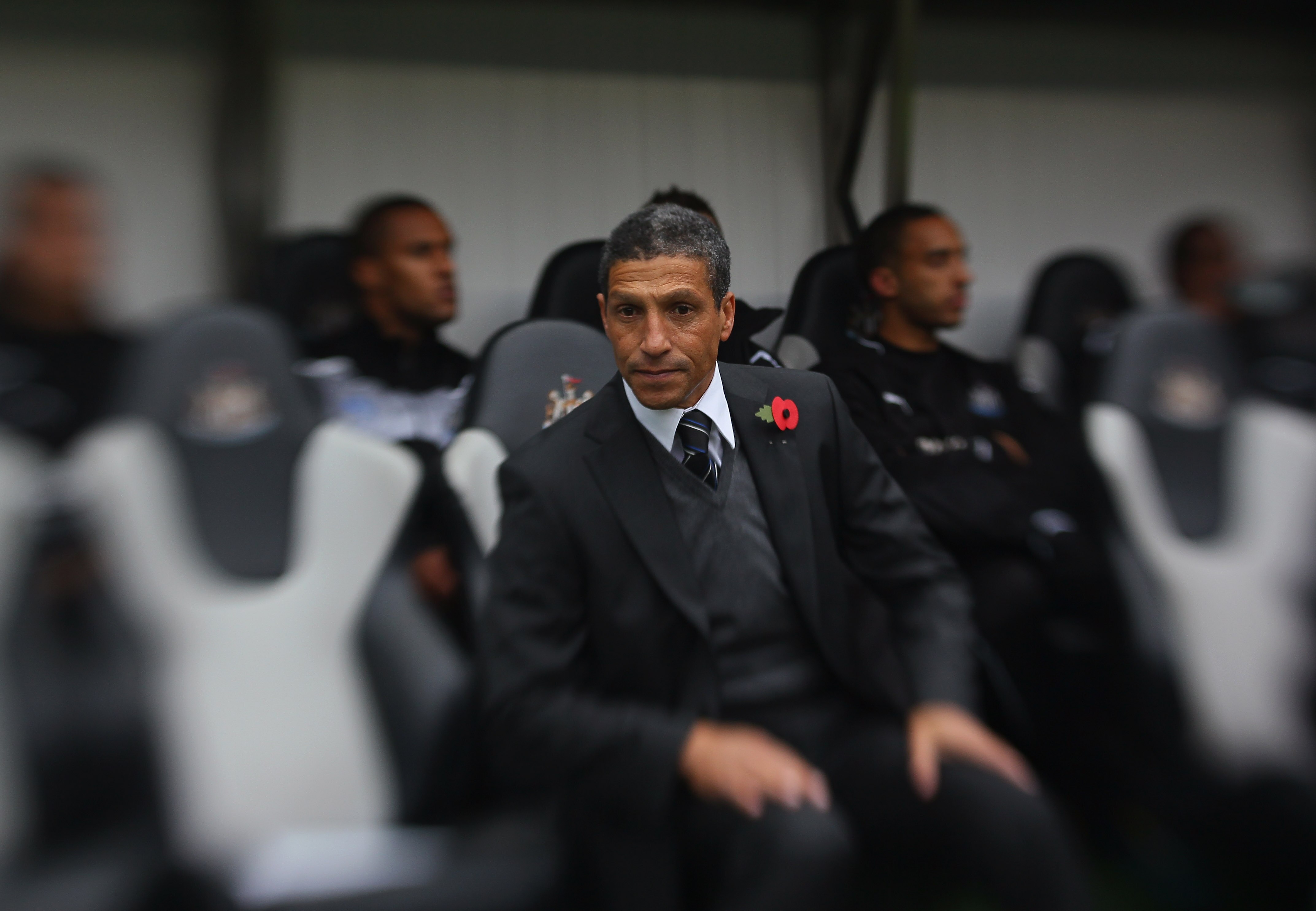 NEWCASTLE UPON TYNE, ENGLAND - OCTOBER 31:  Newcastle manager Chris Hughton looks on before the Barclays Premier League match between Newcastle United and Sunderland at St James' Park on October 31, 2010 in Newcastle upon Tyne, England.  (Photo by Stu For