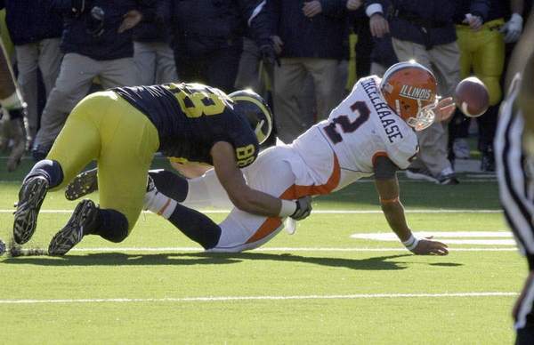 Craig Roh helps finish the final play of the game