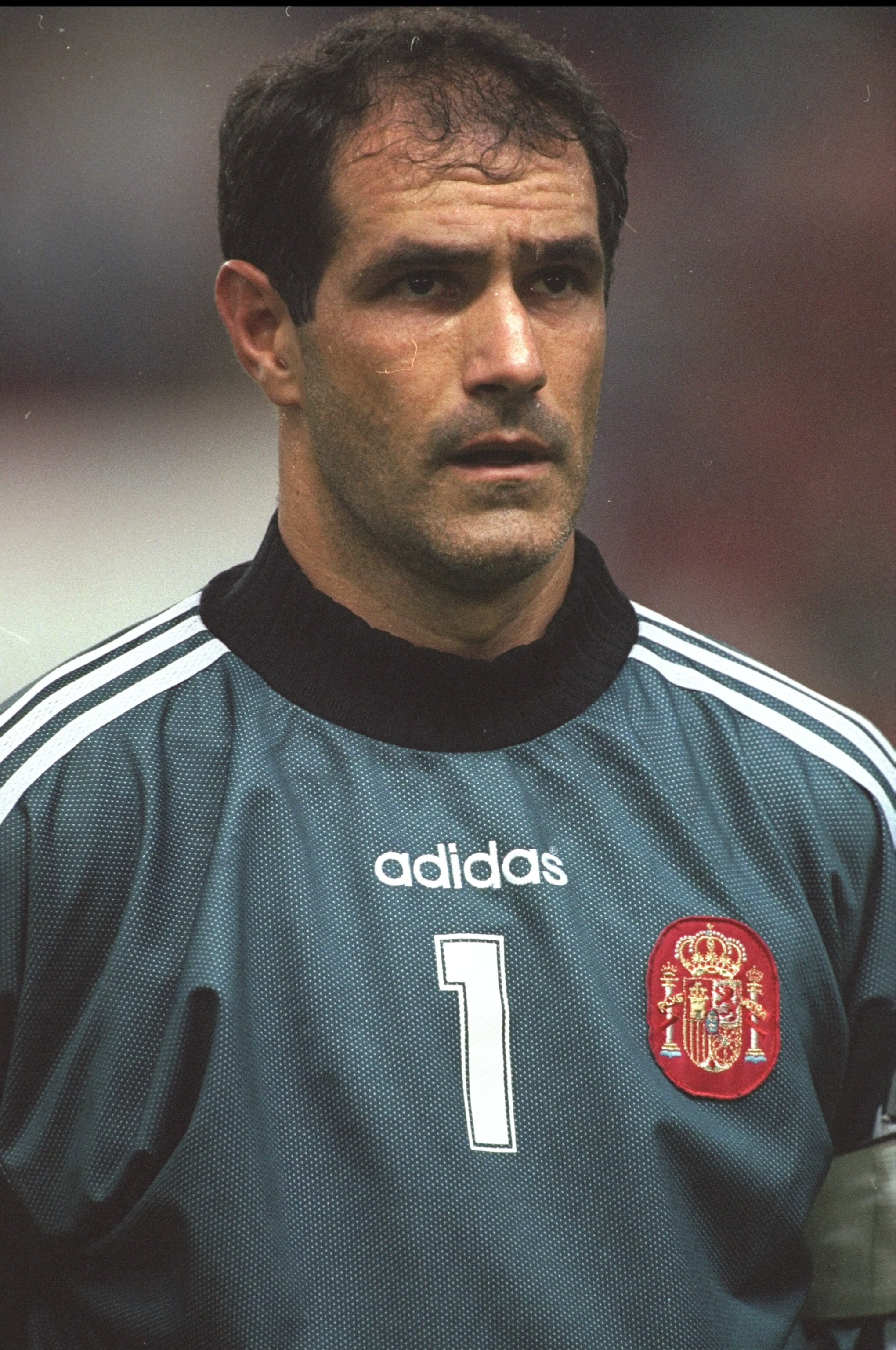 10 Oct 1997:  Portrait of Spanish goalkeeper Andoni Zubizarreta before  the World Cup qualifying match against the Faroe Islands in Guijon, Spain. Spain won the match 3-1. \ Mandatory Credit: Clive  Brunskill/Allsport
