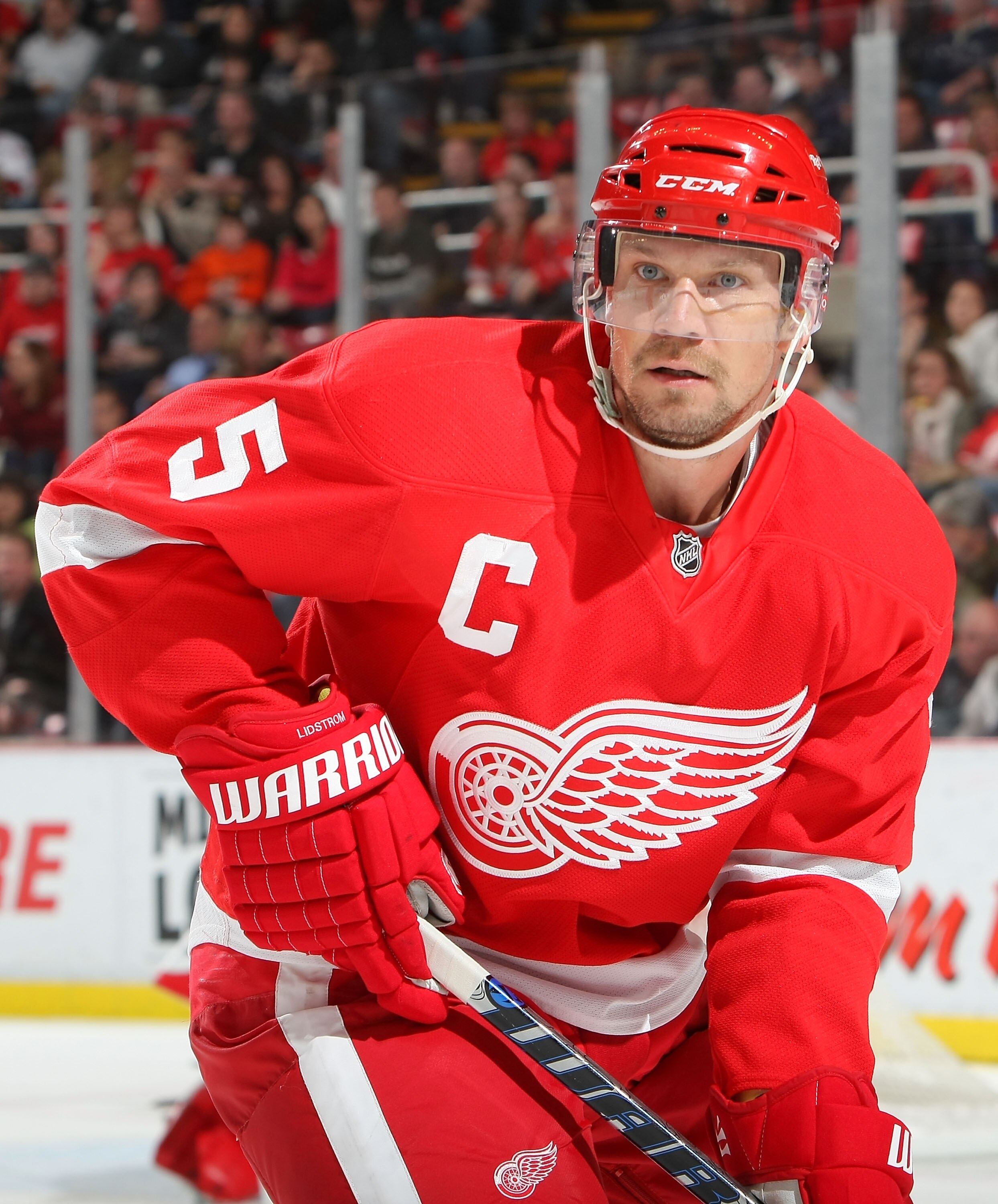 DETROIT - NOVEMBER 11:  Nicklas Lidstrom #5 of the Detroit Red Wings skates against the Edmonton Oilers during their NHL game at Joe Louis Arena on November 11, 2010 in Detroit, Michigan.  (Photo by Dave Sandford/Getty Images)