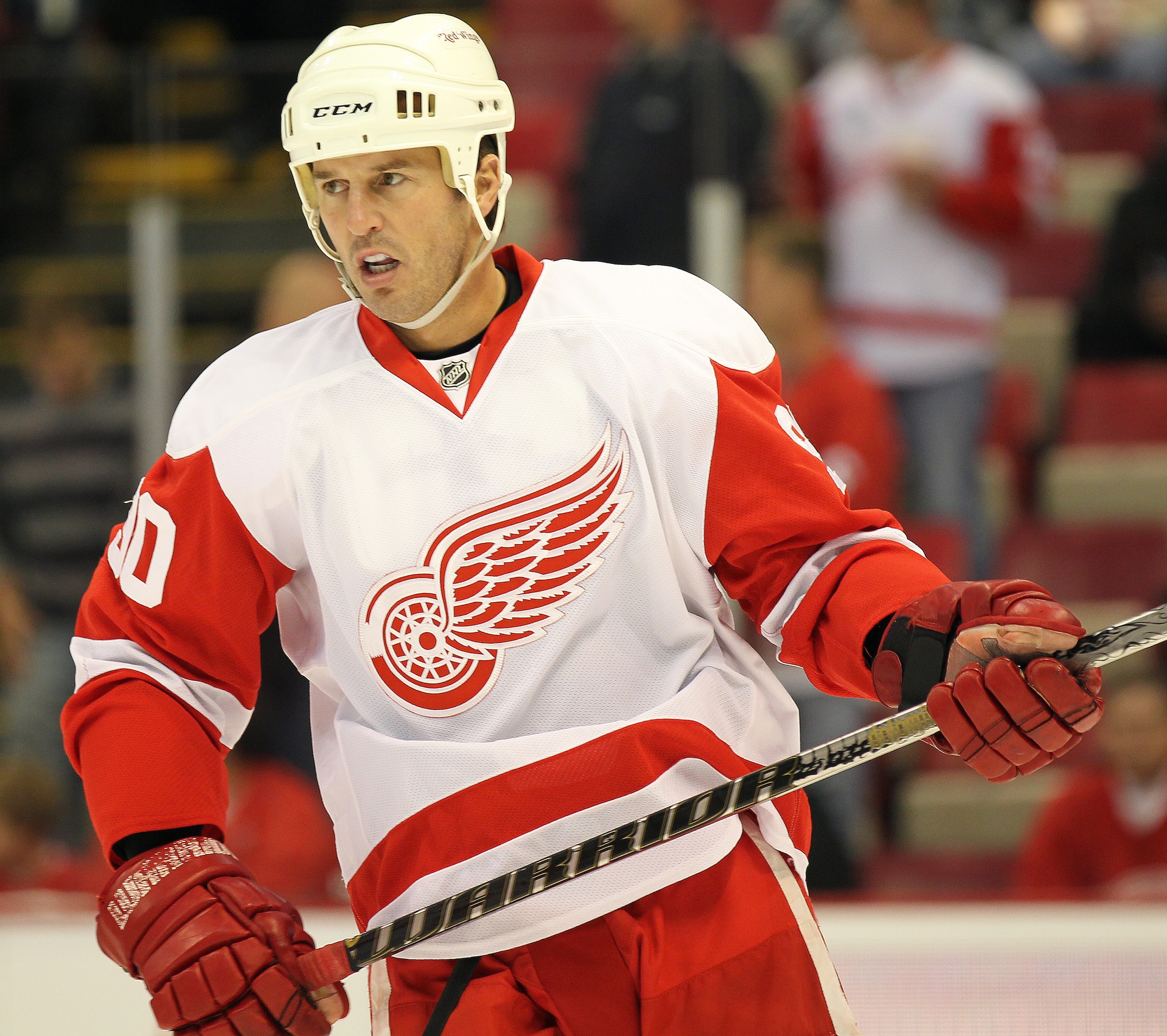 DETROIT - OCTOBER 30: Mike Modano #90 of the Detroit Red Wings skates in a game against the Nashville Predators on October 30,2010 at the Joe Louis Arena in Detroit , Michigan. The Wings defeated the Predators 5-2. (Photo by Claus Andersen/Getty Images) DETROIT - OCTOBER 30: Mike Modano #90 of the Detroit Red Wings skates in a game against the Nashville Predators on October 30,2010 at the Joe Louis Arena in Detroit , Michigan. The Wings defeated the Predators 5-2. (Photo by Claus Andersen/Getty Images)
