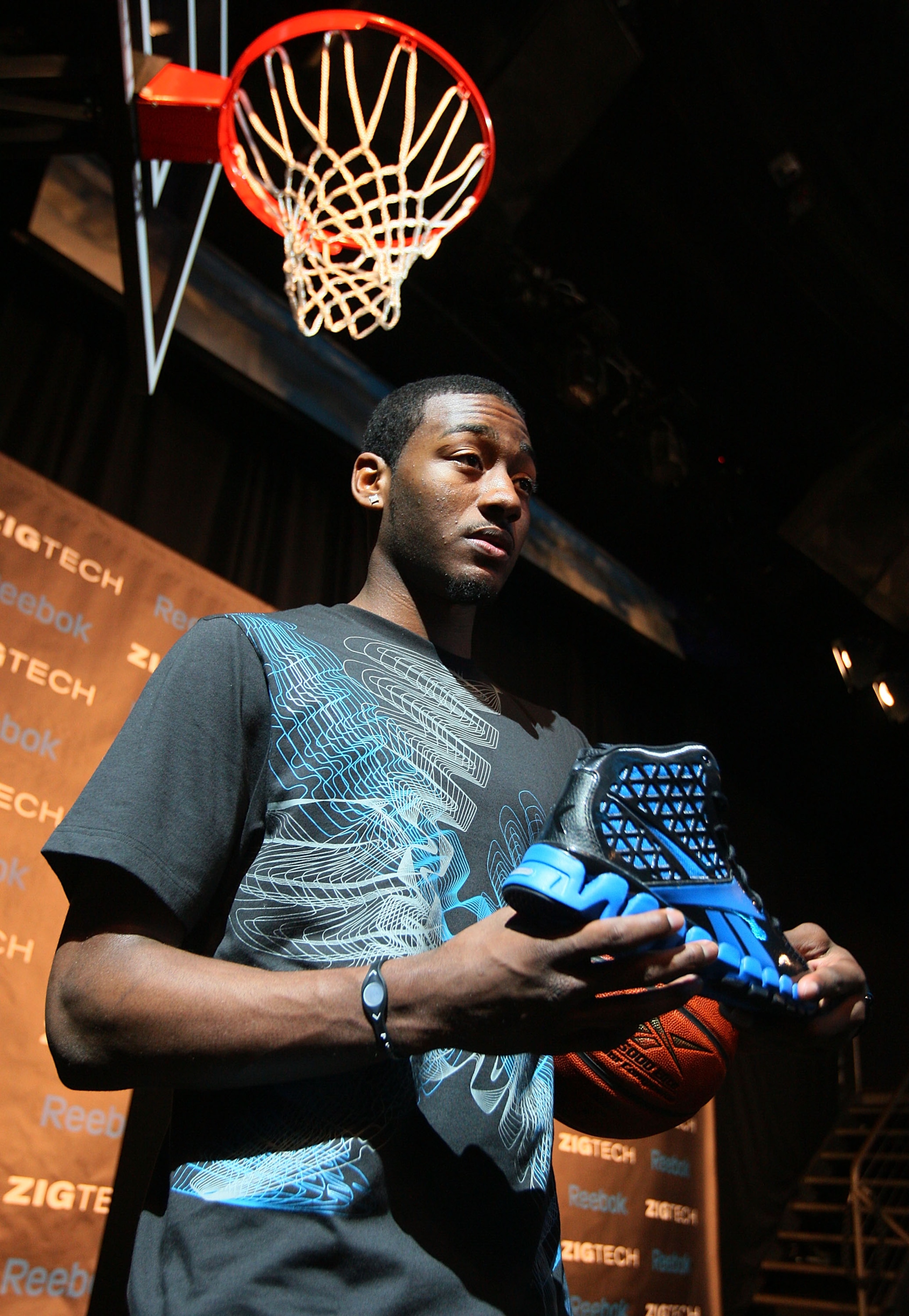 NEW YORK - JUNE 23:  Projected #1 NBA draft pick John Wall speaks to the media during a press conference to unveil his new state-of-the-art Reebok basketball shoe ZigTech Slash at Arena Event Space on June 23, 2010 in New York City.  (Photo by Mike Stobe/