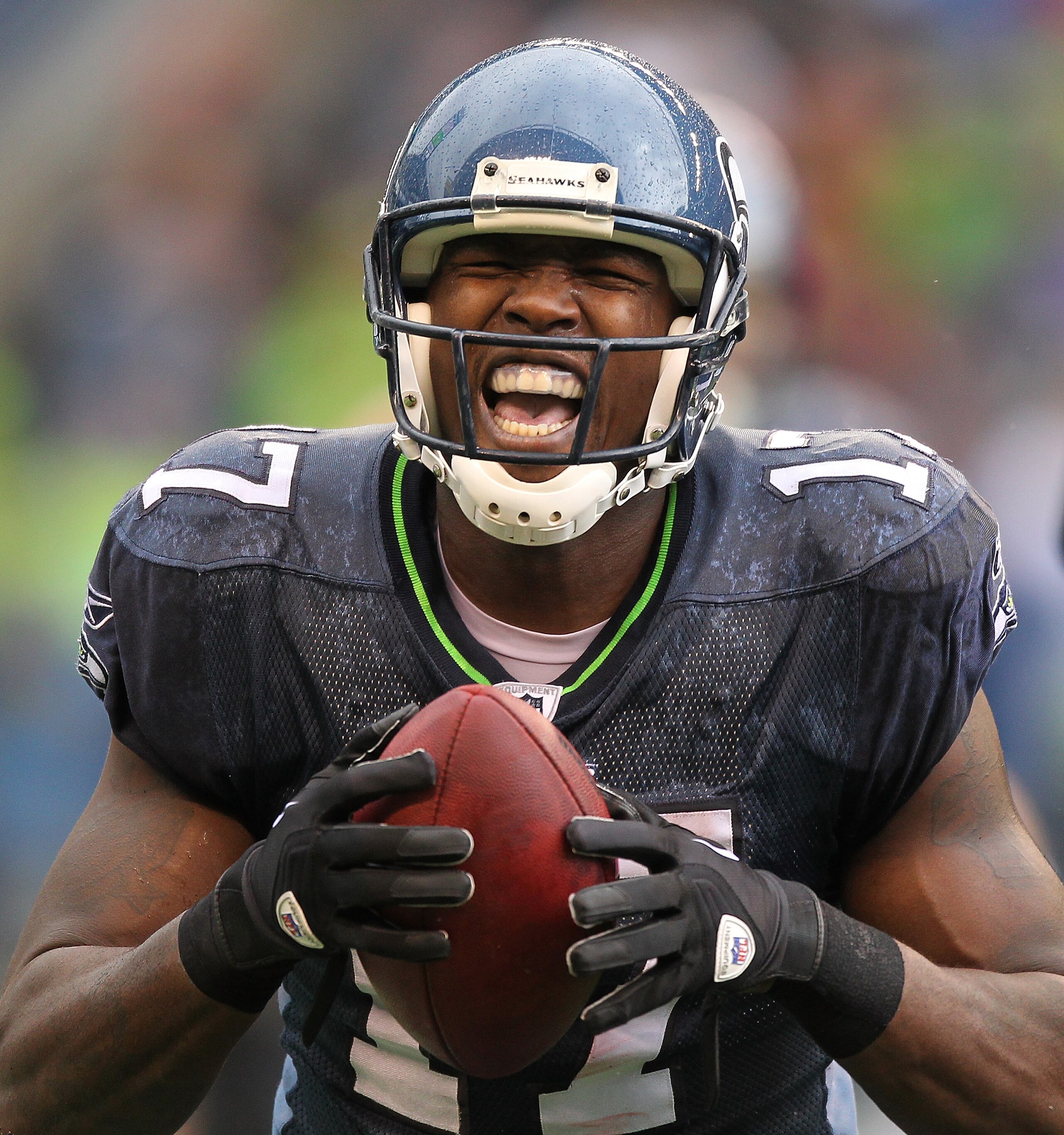 SEATTLE - OCTOBER 24: Wide receiver Mike Williams #17 of the Seattle Seahawks reacts after making a catch against the Arizona Cardinals at Qwest Field on October 24, 2010 in Seattle, Washington. The Seahawks defeated the Cardinals 22-10. (Photo by Otto G SEATTLE - OCTOBER 24: Wide receiver Mike Williams #17 of the Seattle Seahawks reacts after making a catch against the Arizona Cardinals at Qwest Field on October 24, 2010 in Seattle, Washington. The Seahawks defeated the Cardinals 22-10. (Photo by Otto G