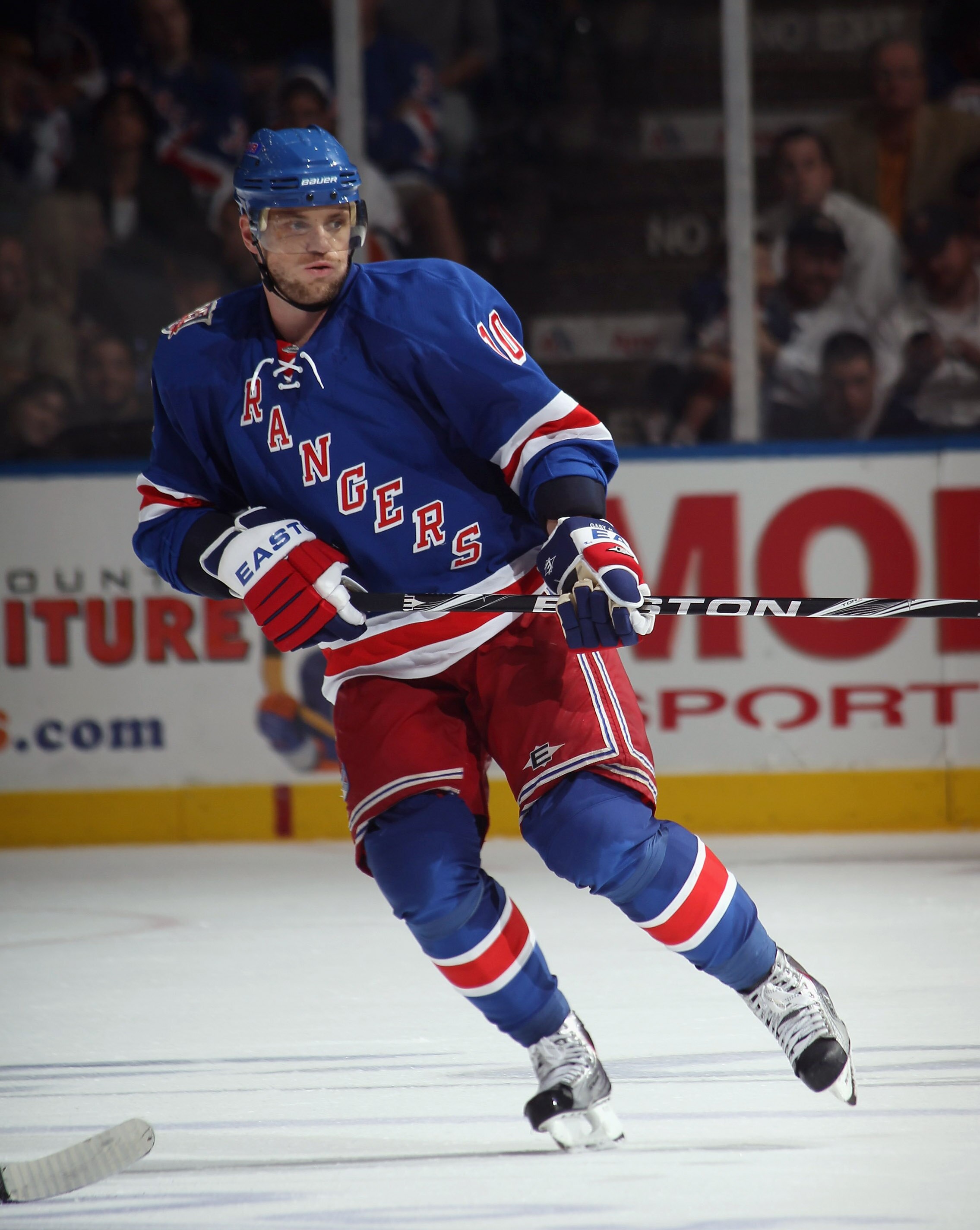 UNIONDALE, NY - OCTOBER 11:  Marian Gaborik #10 of the New York Rangers skates against the New York Islanders the Nassau Coliseum on October 11, 2010 in Uniondale, New York.  (Photo by Bruce Bennett/Getty Images)
