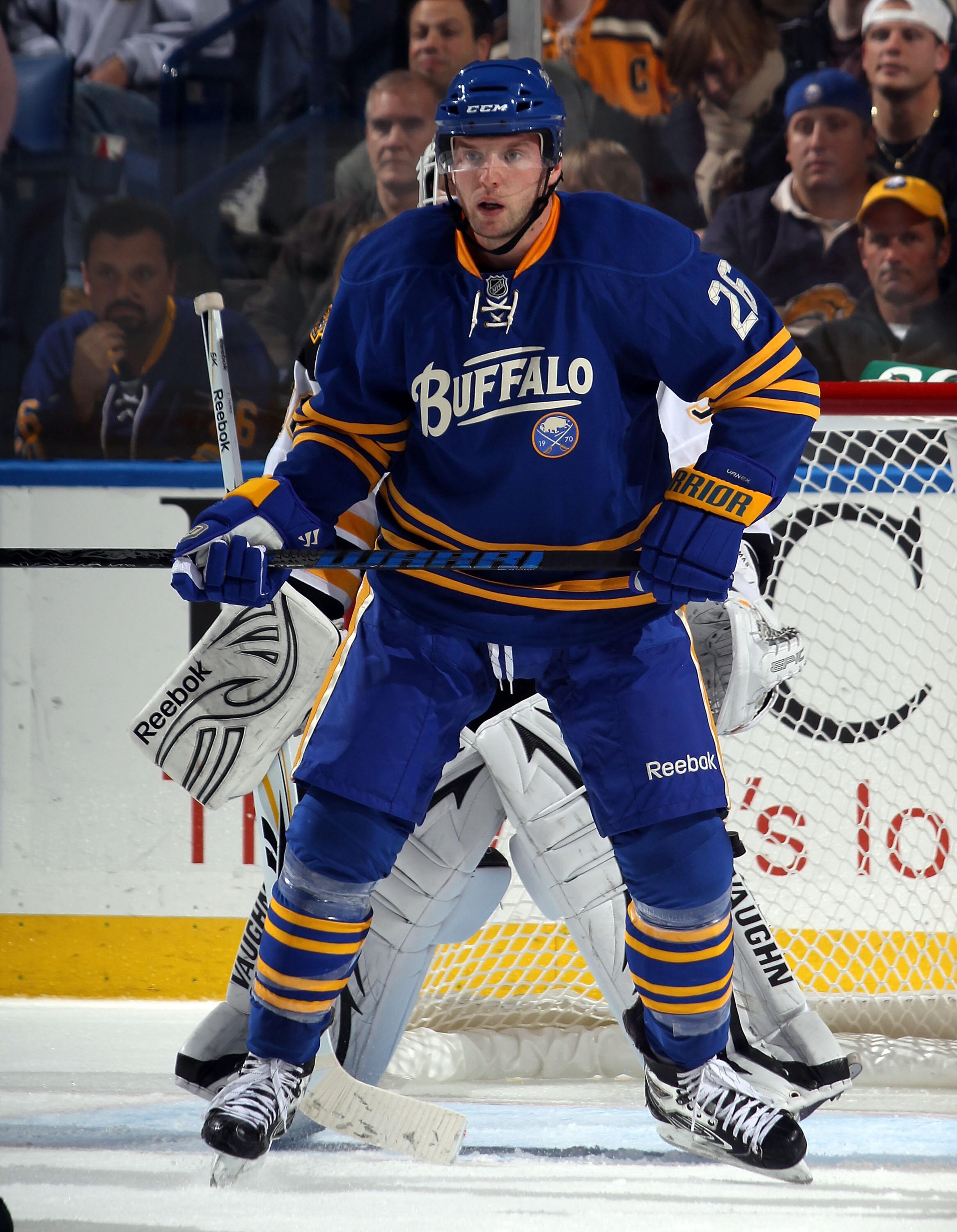 BUFFALO, NY - NOVEMBER 03:  Thomas Vanek #26 of the Buffalo Sabres skates against the Boston Bruins at the HSBC Arena on November 3, 2010 in Buffalo, New York. The Bruins defeated the Sabres 5-2.  (Photo by Bruce Bennett/Getty Images)