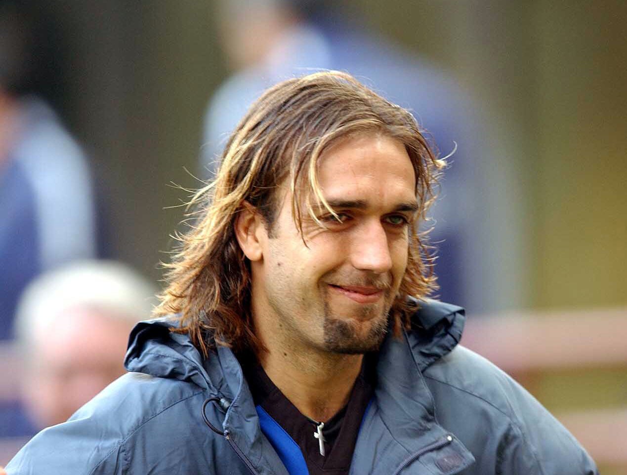 MILAN - MARCH 16:  A portrait of Gabriel Batistuta of Inter Milan following the Serie A match between Inter Milan and Como, played at the Giuseppe Meazza San Siro Stadium, Milan, Italy on March 16, 2003.  (Photo by Grazia Neri/Getty Images)