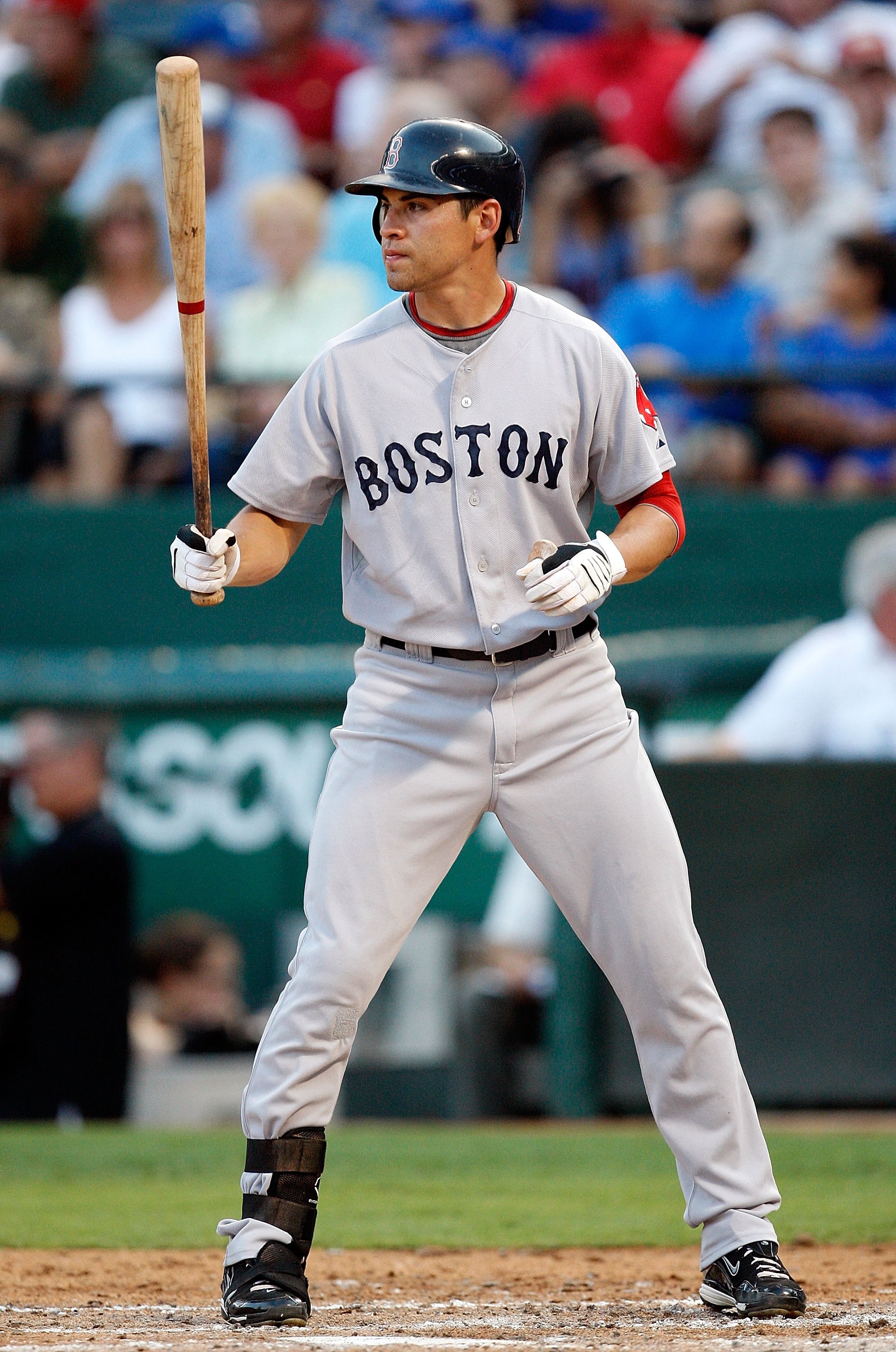 ARLINGTON, TX - JULY 20:  Jacoby Ellsbury #46 of the Boston Red Sox on July 20, 2009 at Rangers Ballpark in Arlington, Texas.  (Photo by Ronald Martinez/Getty Images)