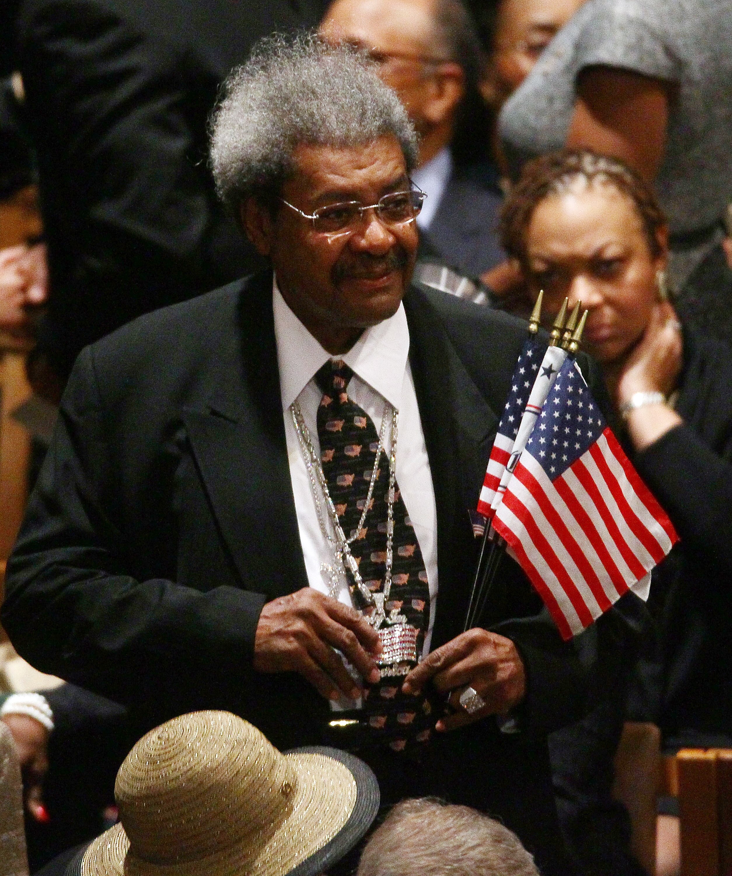 WASHINGTON - APRIL 29:  Boxing promoter Don King attends the funeral service for civil rights leader Dorothy Height at the Washington National Cathedral April 29, 2010 in Washington, DC. Height led the National Council of Negro Women and marched with the 