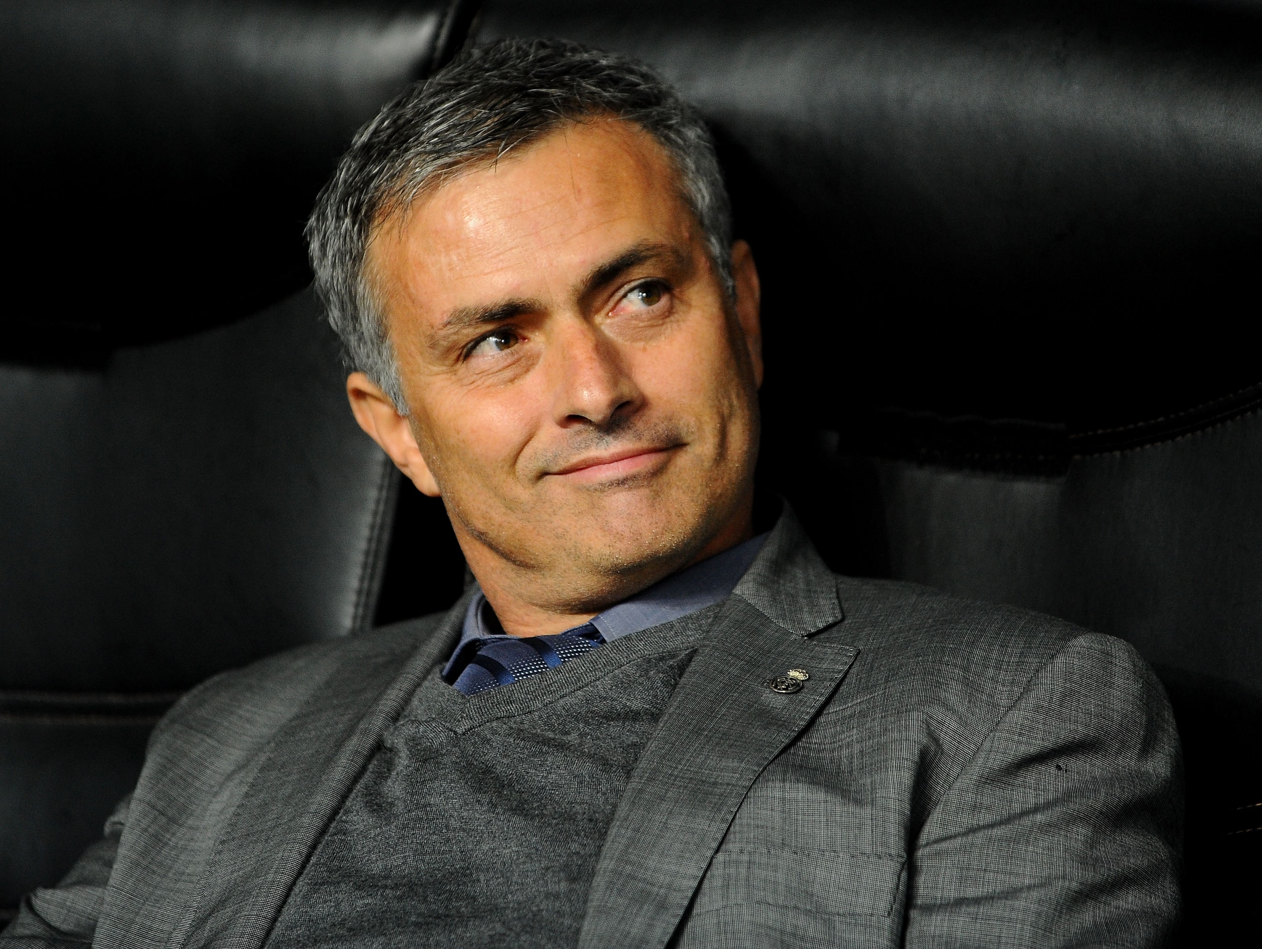 MILAN, ITALY - NOVEMBER 03: Head coach Jose Mourinho of Real Madrid smiles during the Uefa Champions League group G match between AC Milan and Real Madrid at Stadio Giuseppe Meazza on November 3, 2010 in Milan, Italy. (Photo by Massimo Cebrelli/Getty Ima MILAN, ITALY - NOVEMBER 03: Head coach Jose Mourinho of Real Madrid smiles during the Uefa Champions League group G match between AC Milan and Real Madrid at Stadio Giuseppe Meazza on November 3, 2010 in Milan, Italy. (Photo by Massimo Cebrelli/Getty Ima