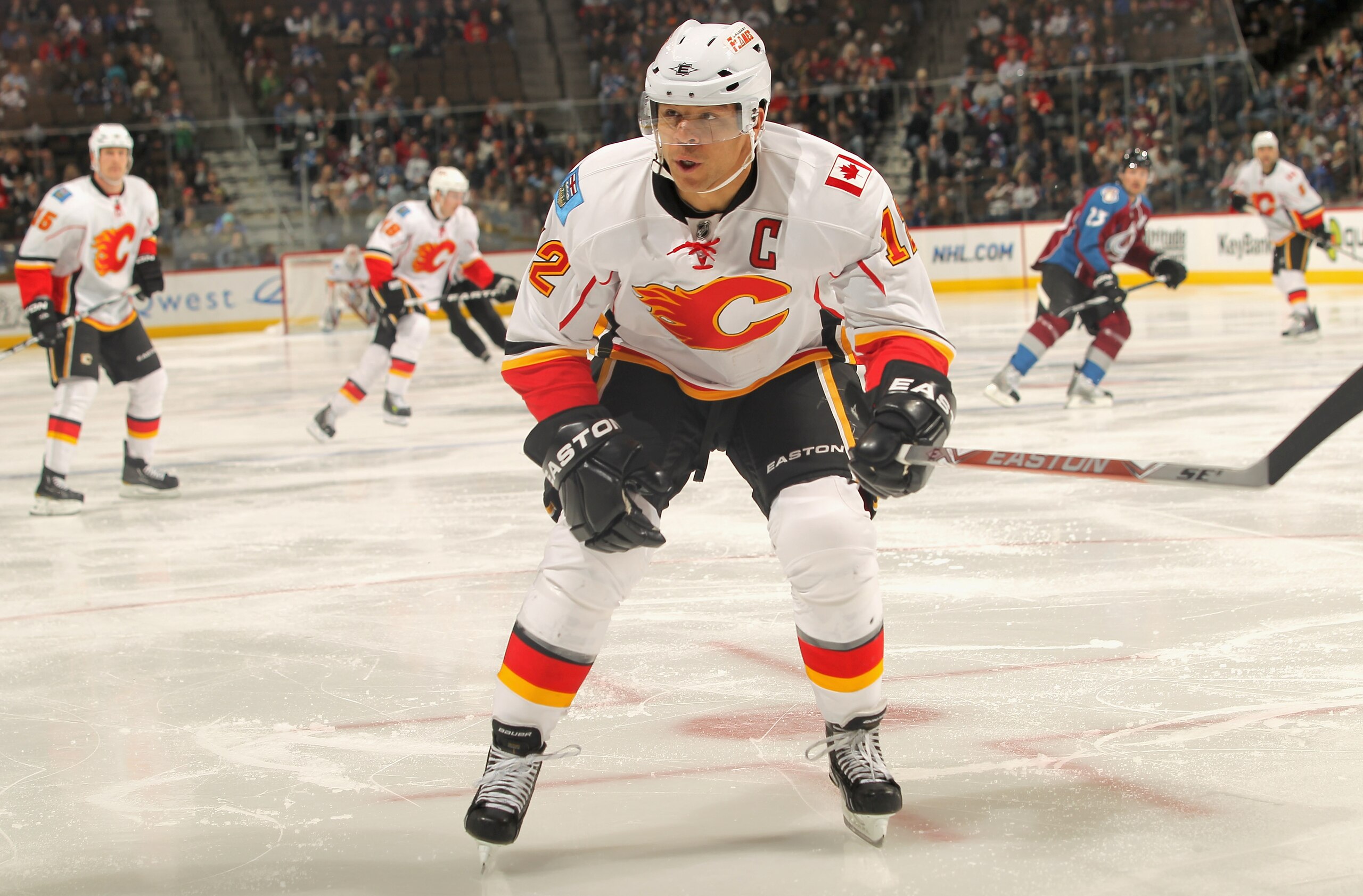 DENVER - NOVEMBER 09: Jarome Iginla #12 of the Calgary Flames skates against the Colorado Avalanche at the Pepsi Center on November 9, 2010 in Denver, Colorado. The Flames defeated the Avalanche 4-2. (Photo by Doug Pensinger/Getty Images) DENVER - NOVEMBER 09: Jarome Iginla #12 of the Calgary Flames skates against the Colorado Avalanche at the Pepsi Center on November 9, 2010 in Denver, Colorado. The Flames defeated the Avalanche 4-2. (Photo by Doug Pensinger/Getty Images)