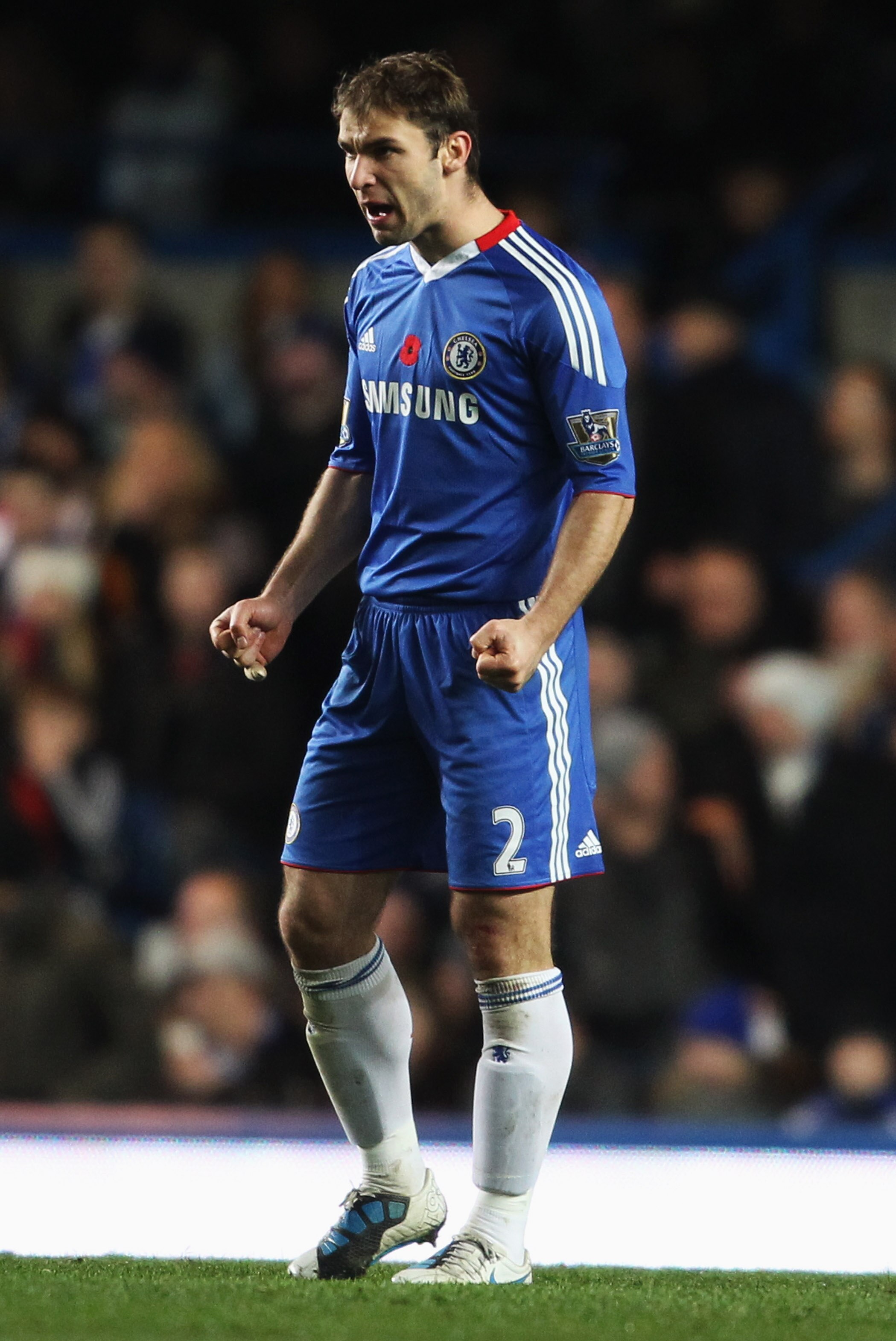 LONDON, ENGLAND - NOVEMBER 14:  Branislav Ivanovic of Chelsea reacts as Asamoah Gyan scores Sunderland's second goal during the Barclays Premier League match between Chelsea and Sunderland at Stamford Bridge on November 14, 2010 in London, England.  (Phot