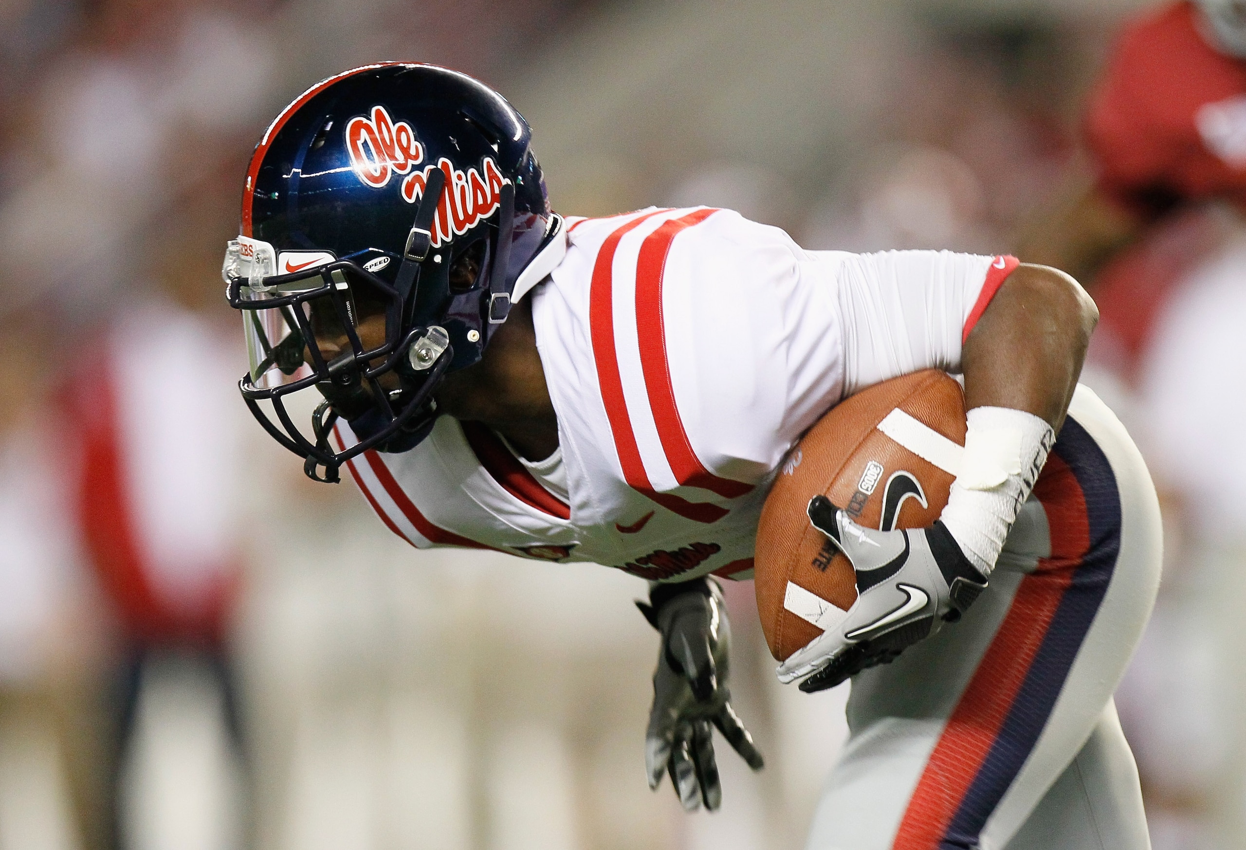 TUSCALOOSA, AL - OCTOBER 16: Jeff Scott #3 of the Ole Miss Rebels against the Alabama Crimson Tide at Bryant-Denny Stadium on October 16, 2010 in Tuscaloosa, Alabama. (Photo by Kevin C. Cox/Getty Images) TUSCALOOSA, AL - OCTOBER 16: Jeff Scott #3 of the Ole Miss Rebels against the Alabama Crimson Tide at Bryant-Denny Stadium on October 16, 2010 in Tuscaloosa, Alabama. (Photo by Kevin C. Cox/Getty Images)