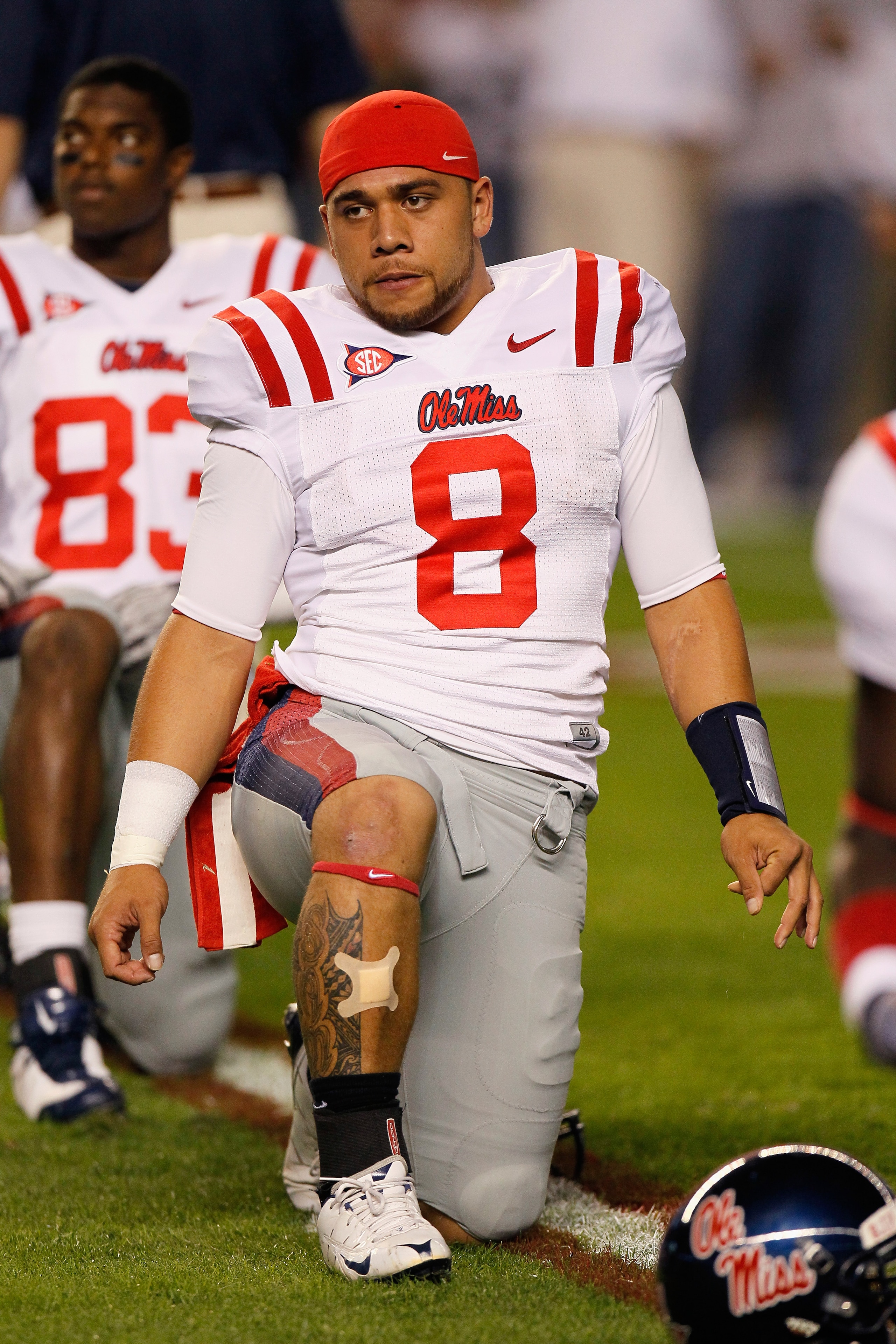 TUSCALOOSA, AL - OCTOBER 16:  Quarterback Jeremiah Masoli #8 of the Ole Miss Rebels against the Alabama Crimson Tide at Bryant-Denny Stadium on October 16, 2010 in Tuscaloosa, Alabama.  (Photo by Kevin C. Cox/Getty Images)