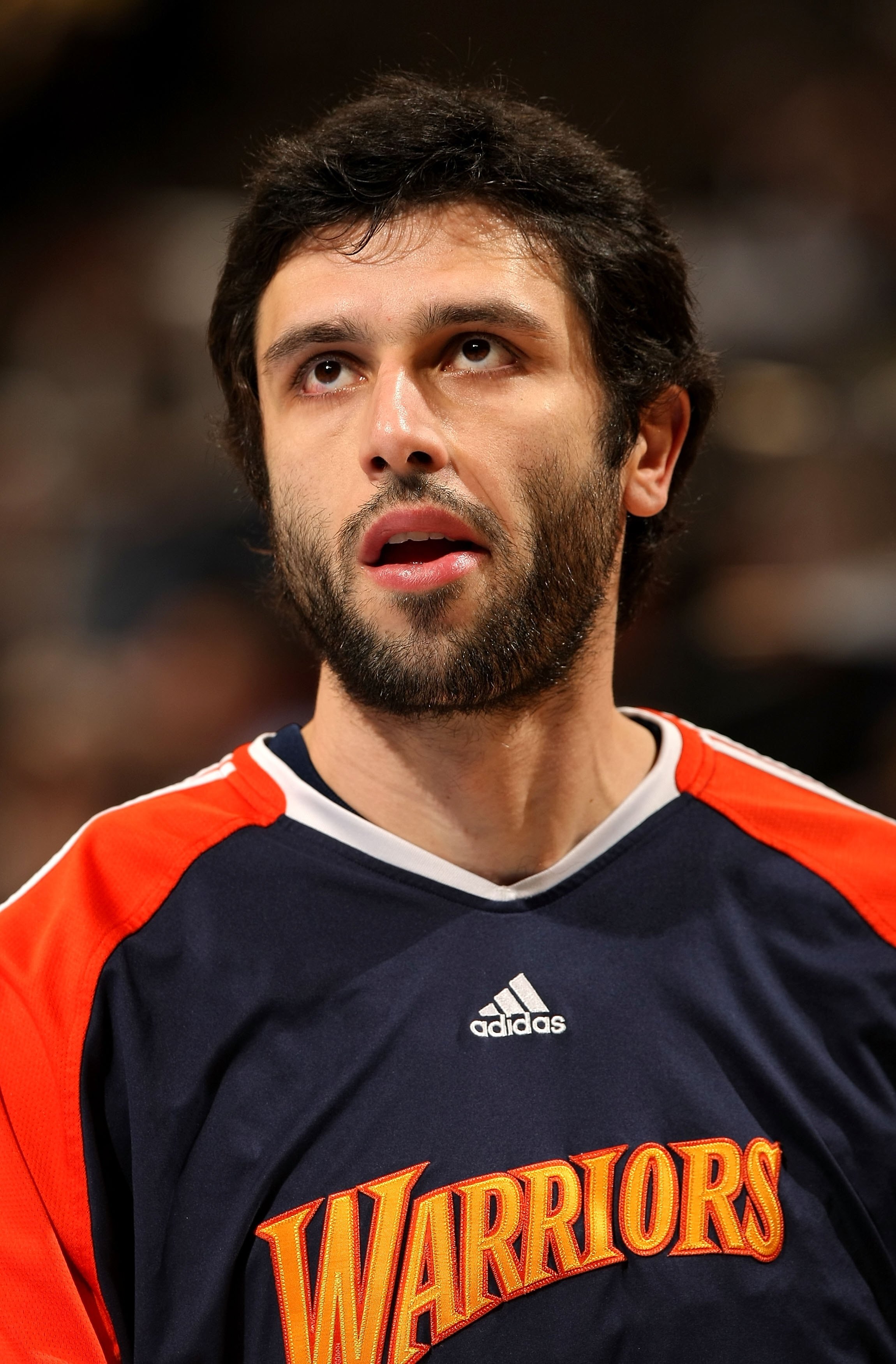DENVER - JANUARY 05:  Vladimir Radmanovic #77 of the Golden State Warriors looks on during a break in the action against the Denver Nuggets at the Pepsi Center on January 5, 2010 in Denver, Colorado. The Nuggets defeated the Warriors 123-122. NOTE TO USER