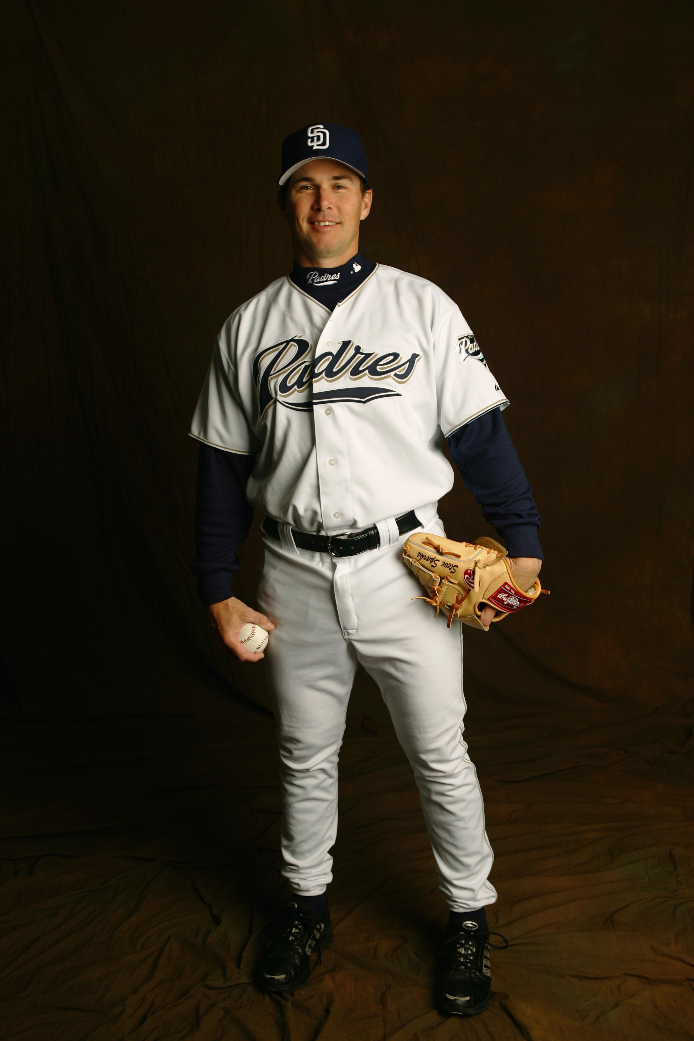 PEORIA, AZ - FEBRUARY 26:  Steve Sparks #47 of the San Diego Padres poses for a portrait during the San Diego Padres Photo Day at Peoria Stadium on February 26, 2005 in Peoria, Arizona. (Photo by Nick Laham/Getty Images)