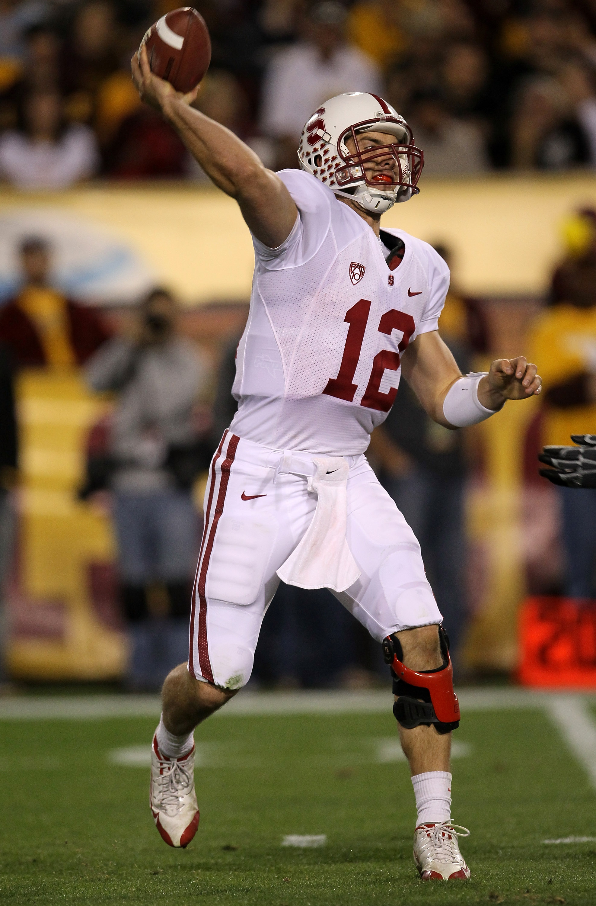 TEMPE, AZ - NOVEMBER 13:  Quarterback Andrew Luck #12 of the Stanford Cardinal throws a pass against the Arizona State Sun Devils  at Sun Devil Stadium on November 13, 2010 in Tempe, Arizona.  (Photo by Stephen Dunn/Getty Images)