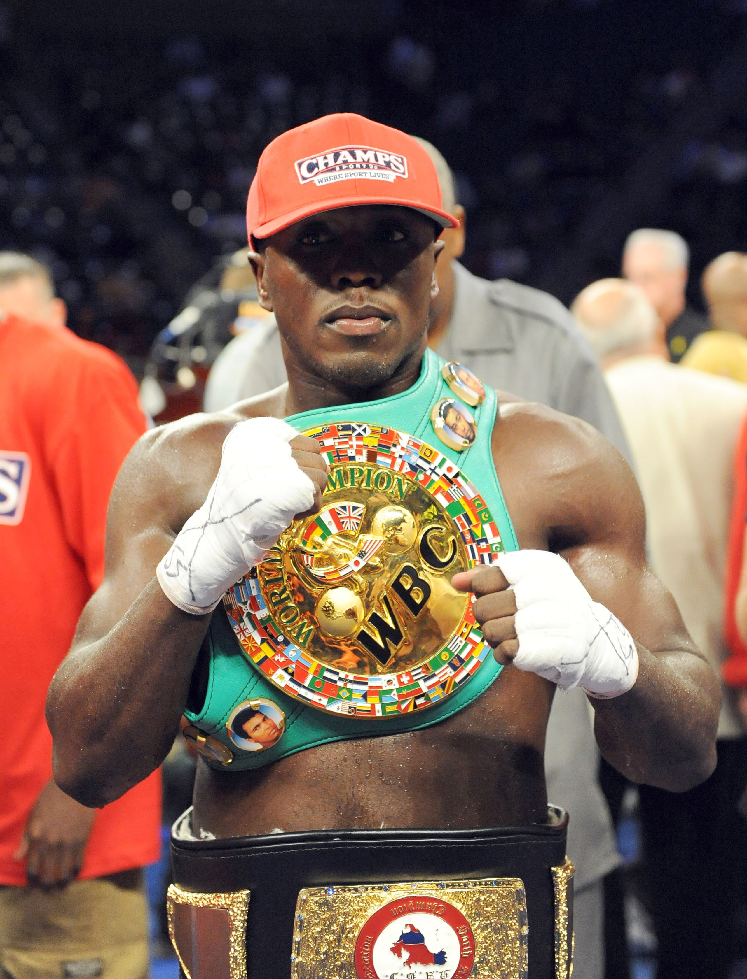 CARSON, CA - SEPTEMBER 27: Andre Berto poses for a photo after defeating Steve Forbes to retian the belt during their WBC welterweight title bout at the Home Depot Center on September 27, 2008 in Carson, California. (Photo by Harry How/Getty Images) CARSON, CA - SEPTEMBER 27: Andre Berto poses for a photo after defeating Steve Forbes to retian the belt during their WBC welterweight title bout at the Home Depot Center on September 27, 2008 in Carson, California. (Photo by Harry How/Getty Images)