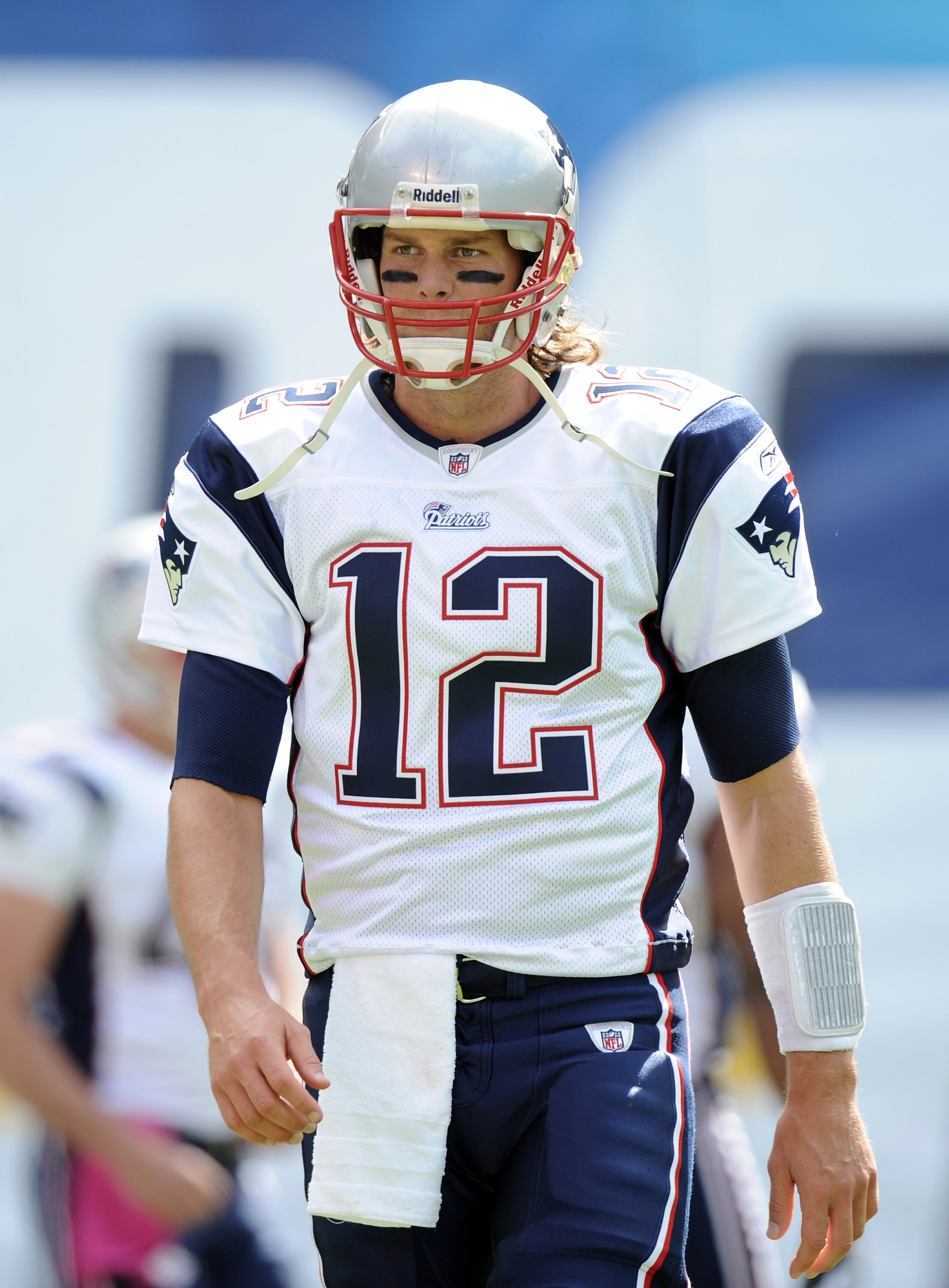 SAN DIEGO - OCTOBER 24:  Tom Brady #12 of the New England Patriots during warm up against the San Diego Chargers at Qualcomm Stadium on October 24, 2010 in San Diego, California.  (Photo by Harry How/Getty Images)