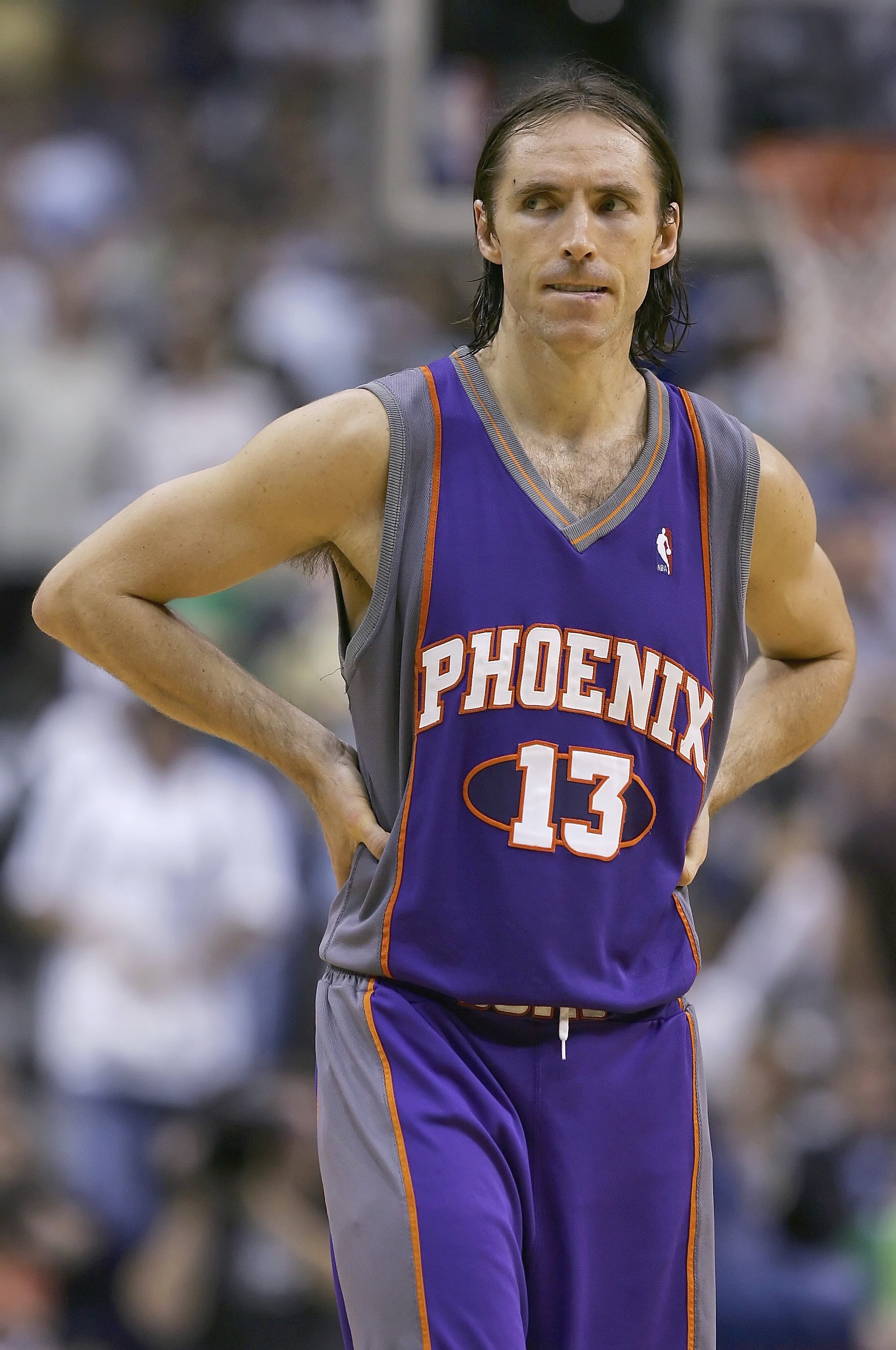 DALLAS - JUNE 01:  Steve Nash #13 of the Phoenix Suns appears dejected in the final moments of game five of the Western Conference Finals against the Dallas Mavericks during the 2006 NBA Playoffs on June 1, 2006 at American Airlines Center in Dallas, Texa