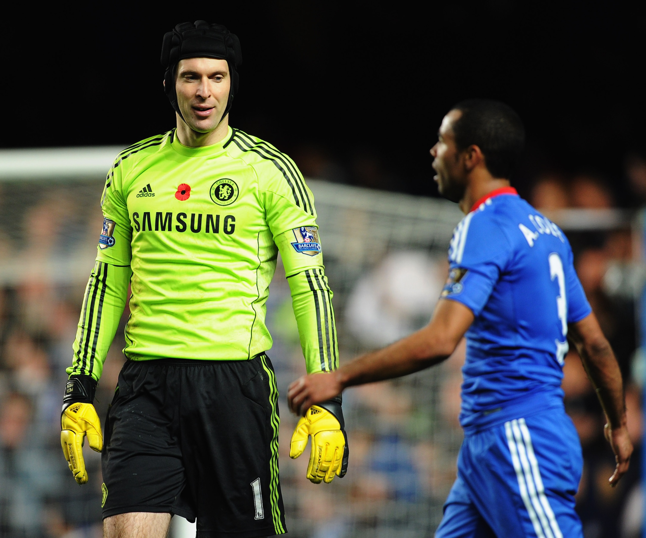 LONDON, ENGLAND - NOVEMBER 14:  Petr Cech and Ashley Cole of Chelsea looks dejected as Danny Welbeck scores Sunderland's third goal during the Barclays Premier League match between Chelsea and Sunderland at Stamford Bridge on November 14, 2010 in London,