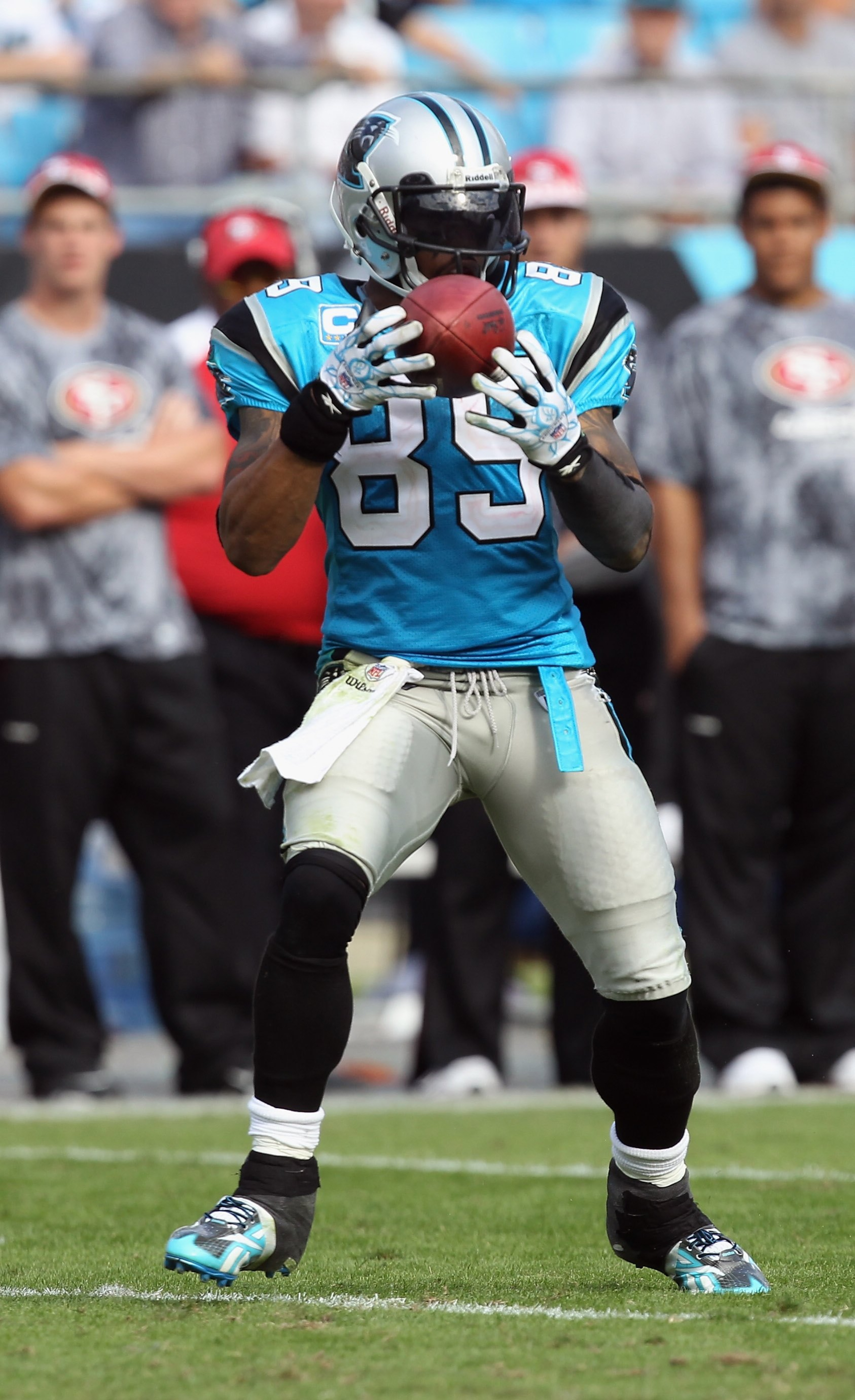 CHARLOTTE, NC - OCTOBER 24: Steve Smith #89 of the Carolina Panthers against the San Francisco 49ers during their game at Bank of America Stadium on October 24, 2010 in Charlotte, North Carolina. (Photo by Streeter Lecka/Getty Images) CHARLOTTE, NC - OCTOBER 24: Steve Smith #89 of the Carolina Panthers against the San Francisco 49ers during their game at Bank of America Stadium on October 24, 2010 in Charlotte, North Carolina. (Photo by Streeter Lecka/Getty Images)