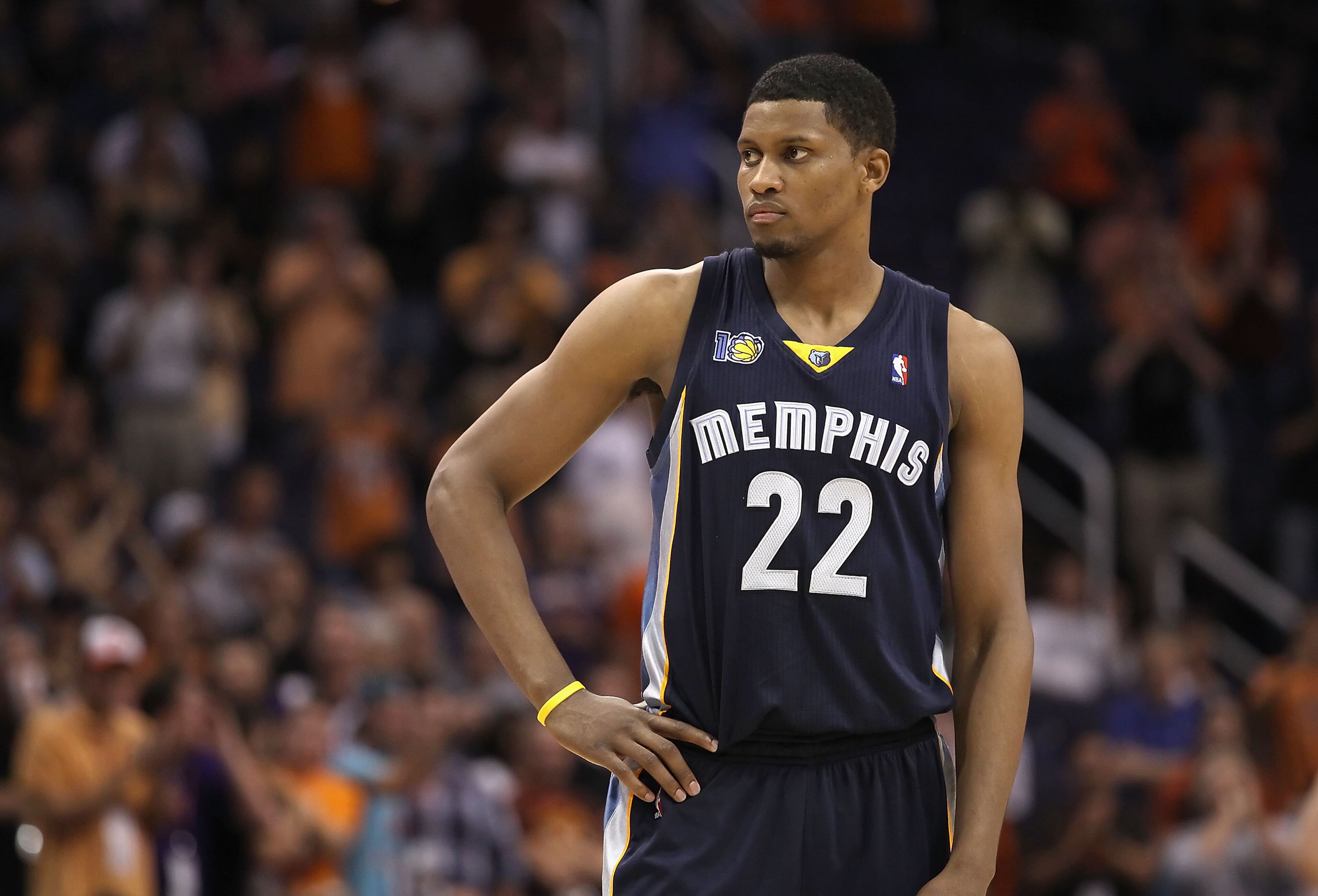 PHOENIX - NOVEMBER 05: Rudy Gay #22 of the Memphis Grizzlies during the NBA game against the Phoenix Suns at US Airways Center on November 5, 2010 in Phoenix, Arizona. NOTE TO USER: User expressly acknowledges and agrees that, by downloading and or using PHOENIX - NOVEMBER 05: Rudy Gay #22 of the Memphis Grizzlies during the NBA game against the Phoenix Suns at US Airways Center on November 5, 2010 in Phoenix, Arizona. NOTE TO USER: User expressly acknowledges and agrees that, by downloading and or using