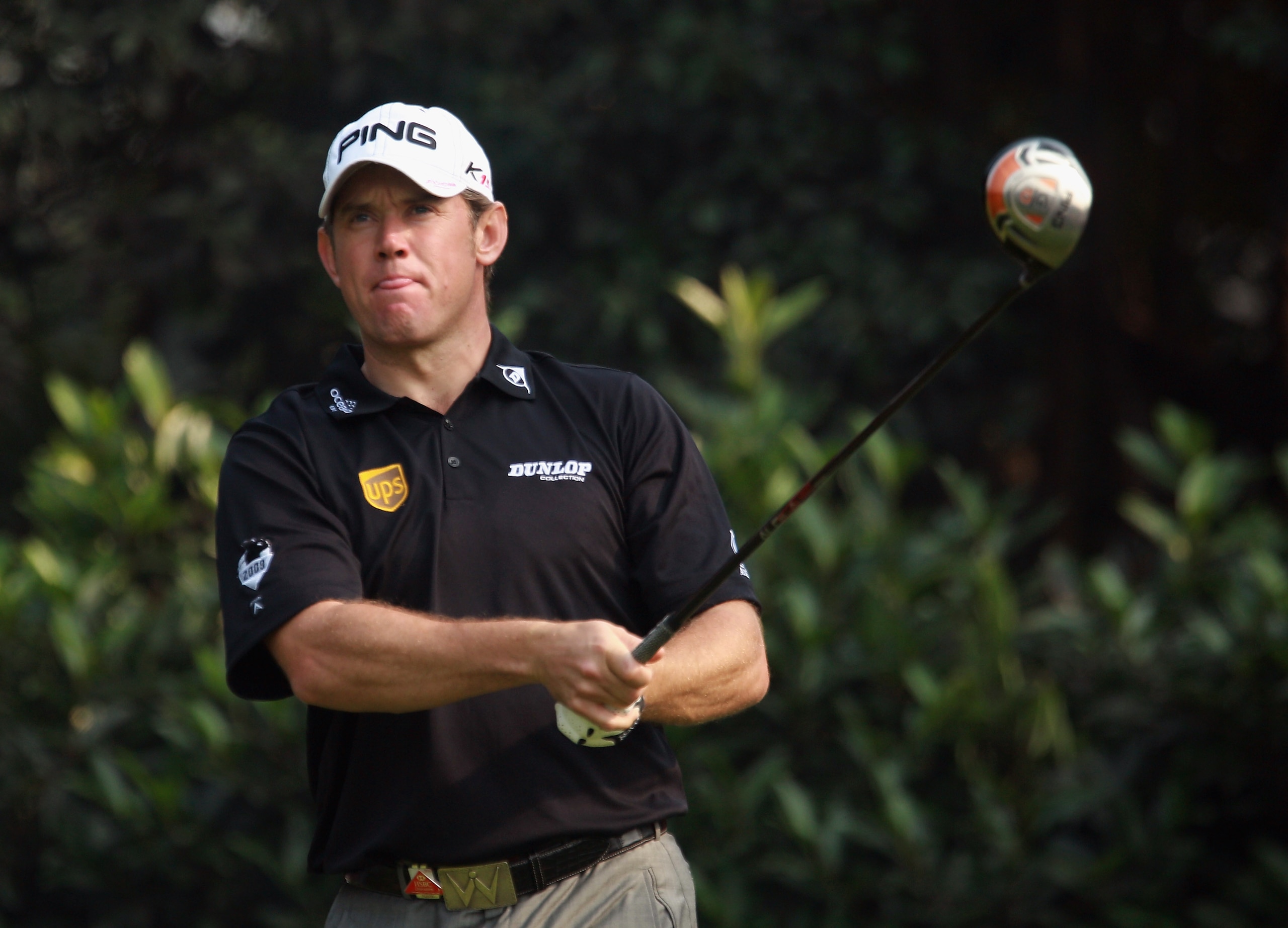 SHANGHAI, CHINA - NOVEMBER 07:  Lee Westwood of England watches his tee shot on the fifth hole during the final round of the WGC-HSBC Champions at the Sheshan Golf Club on November 7, 2010 in Shanghai, China.  (Photo by Scott Halleran/Getty Images)