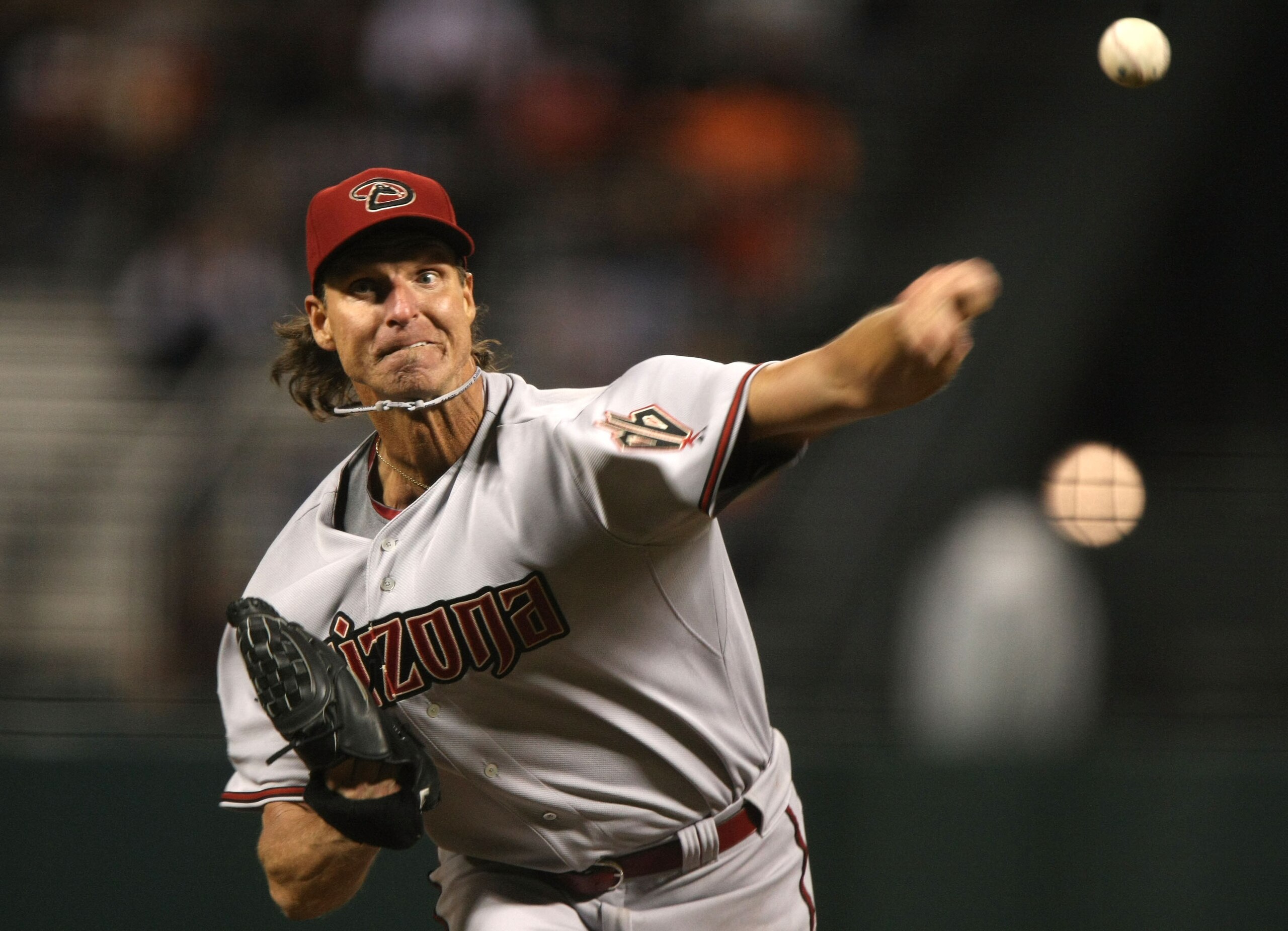 SAN FRANCISCO - APRIL 14: Randy Johnson #51 of the Arizona Diamondbacks pitches against the San Francisco Giants during a Major League Baseball game on March 14, 2008 at AT&T Park in San Francisco, California. (Photo by Jed Jacobsohn/Getty Images) SAN FRANCISCO - APRIL 14: Randy Johnson #51 of the Arizona Diamondbacks pitches against the San Francisco Giants during a Major League Baseball game on March 14, 2008 at AT&T Park in San Francisco, California. (Photo by Jed Jacobsohn/Getty Images)