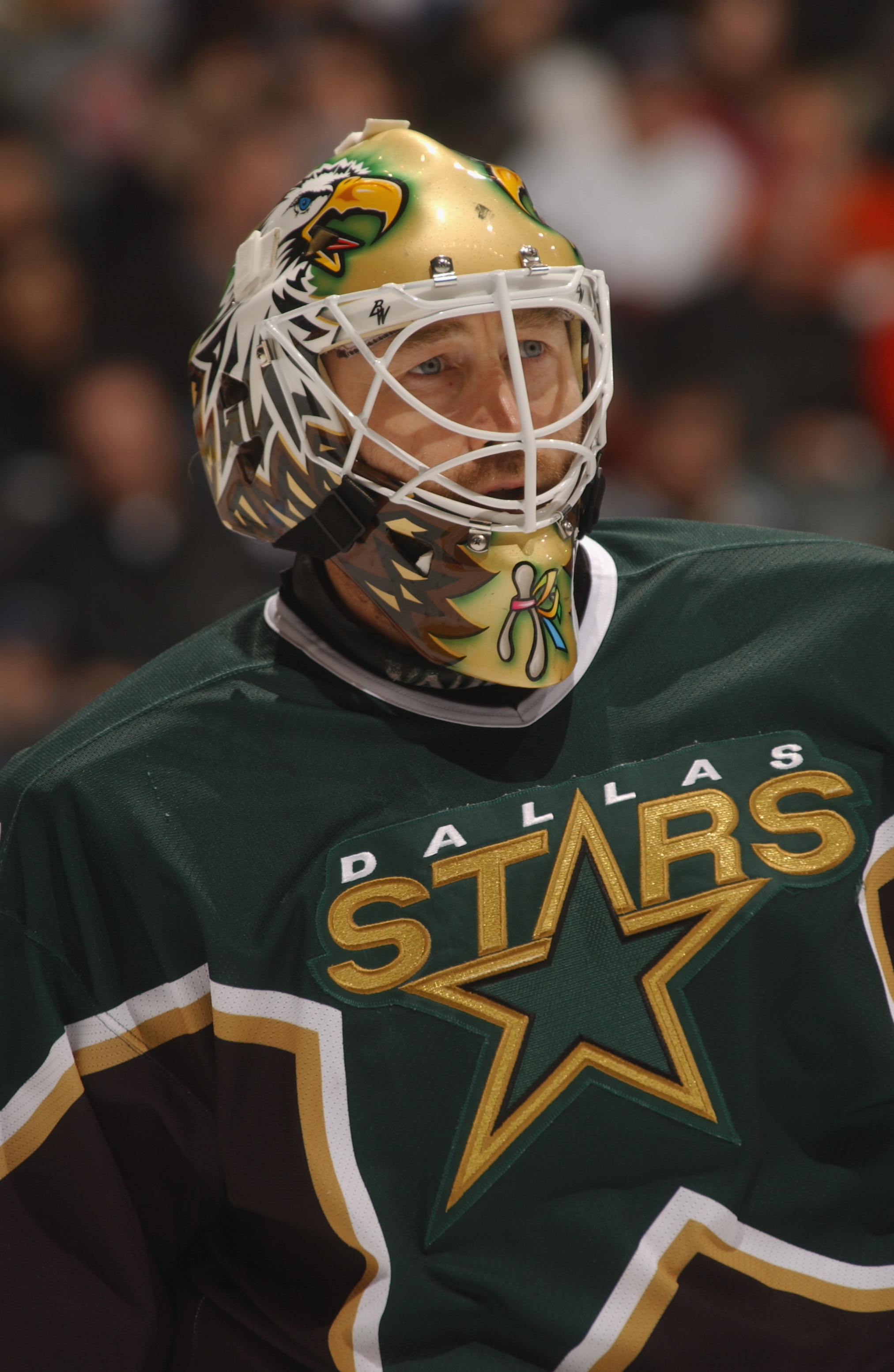 TORONTO - MARCH 16:  Goaltender Ed Belfour #20 of the Dallas Stars stands on the ice during the NHL game against the Toronto Maple Leafs at Air Canada Centre in Toronto, Ontario, Canada. The Stars and Maple Leafs tied 5-5.  (Photo by Dave Sandford/Getty I
