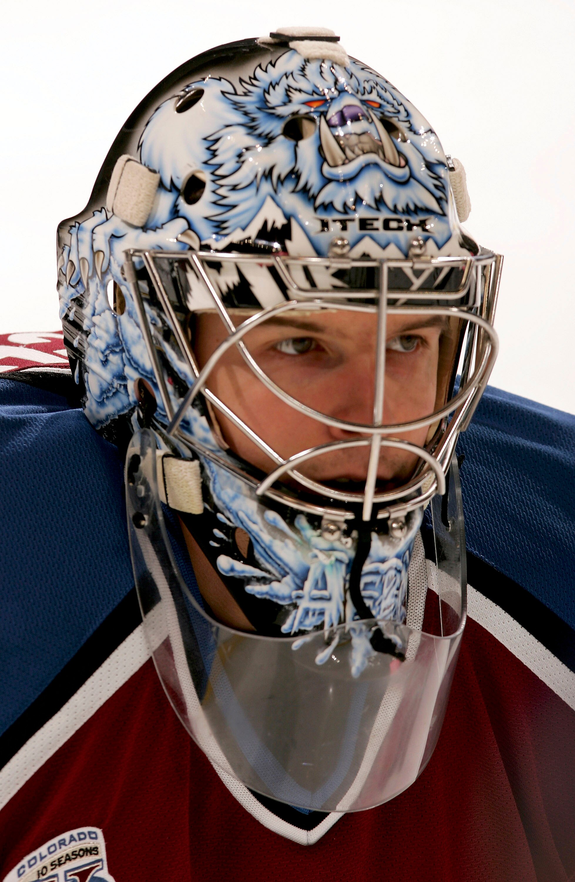 DENVER - JANUARY 03:  Goaltender David Aebischer #1 of the Colorado Avalanche had 32 saves in a shutout as the Avalanche defeated the Predators 3-0 during NHL action on January 3, 2006 at the Pepsi Center in Denver, Colorado.  (Photo by Doug Pensinger/Get