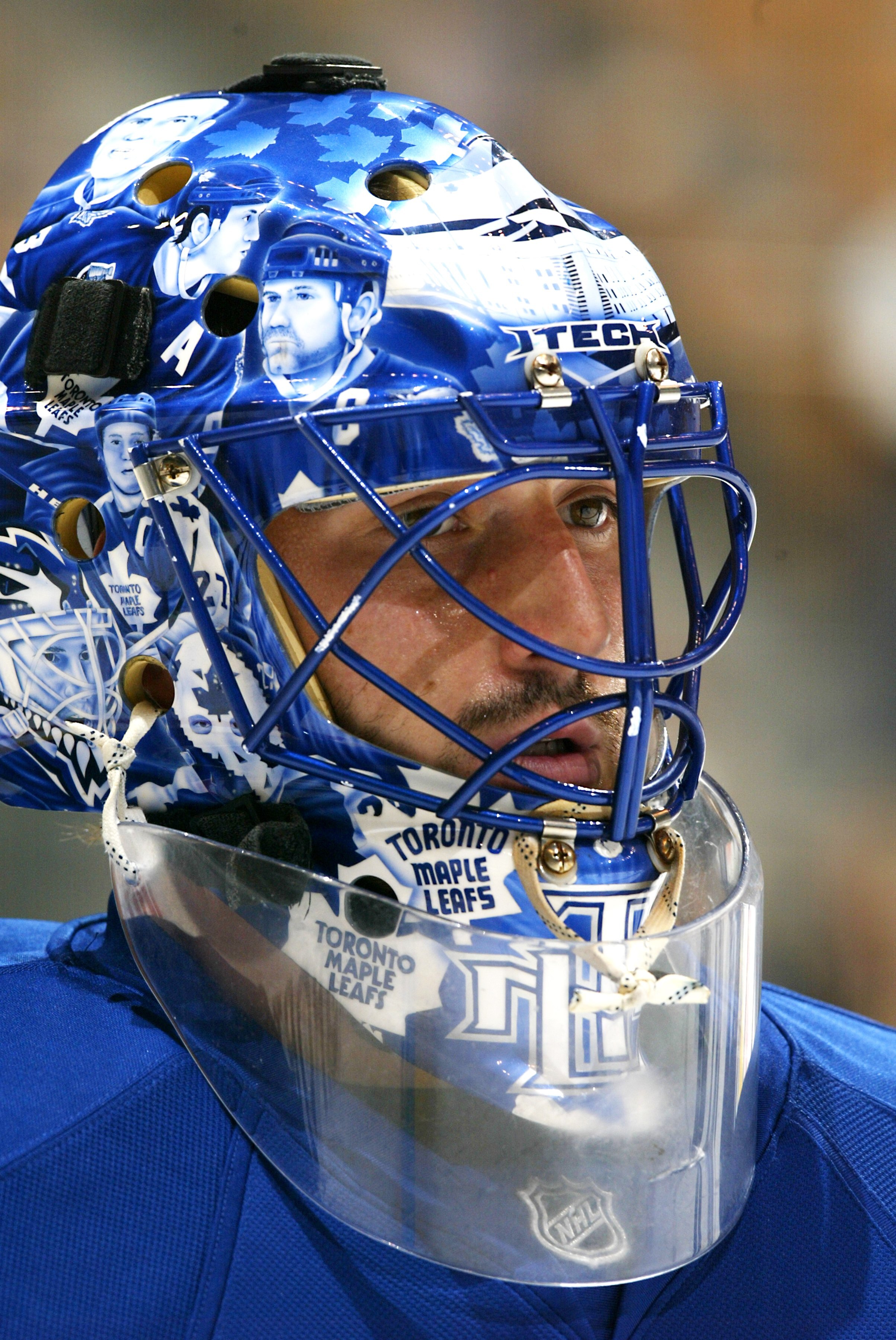 TORONTO - SEPTEMBER 24:  Andrew Raycroft #1 of the Toronto Maple Leafs looks on during the NHL game against the Ottawa Senators at the Air Canada Centre on September 24, 2007 in Toronto, Ontario. (Photo By Dave Sandford/Getty Images)