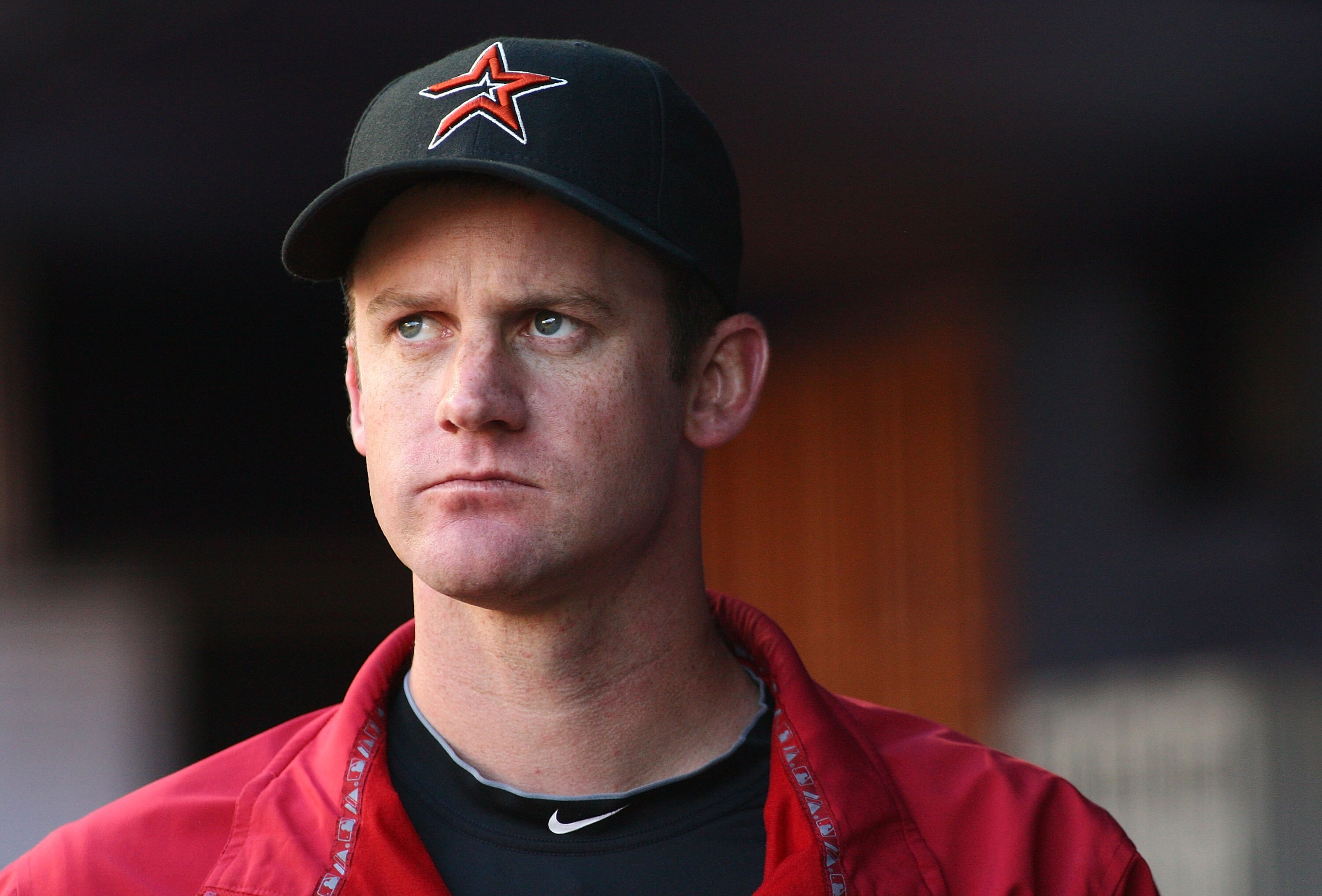 NEW YORK - JUNE 11:  Roy Oswalt #44 of the Houston Astros looks on prior to a game against the New York Yankees  on June 11, 2010 in the Bronx borough of New York City.  (Photo by Mike Stobe/Getty Images)