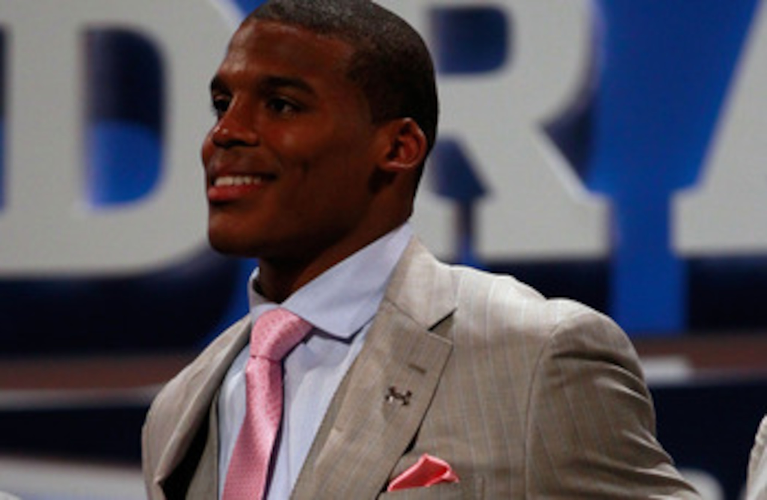 NEW YORK, NY - APRIL 28:  Draft prospect Cam Newton looks on during the 2011 NFL Draft at Radio City Music Hall on April 28, 2011 in New York City. Newton was selected #1 overall by the Carolina Panthers. (Photo by Chris Trotman/Getty Images)