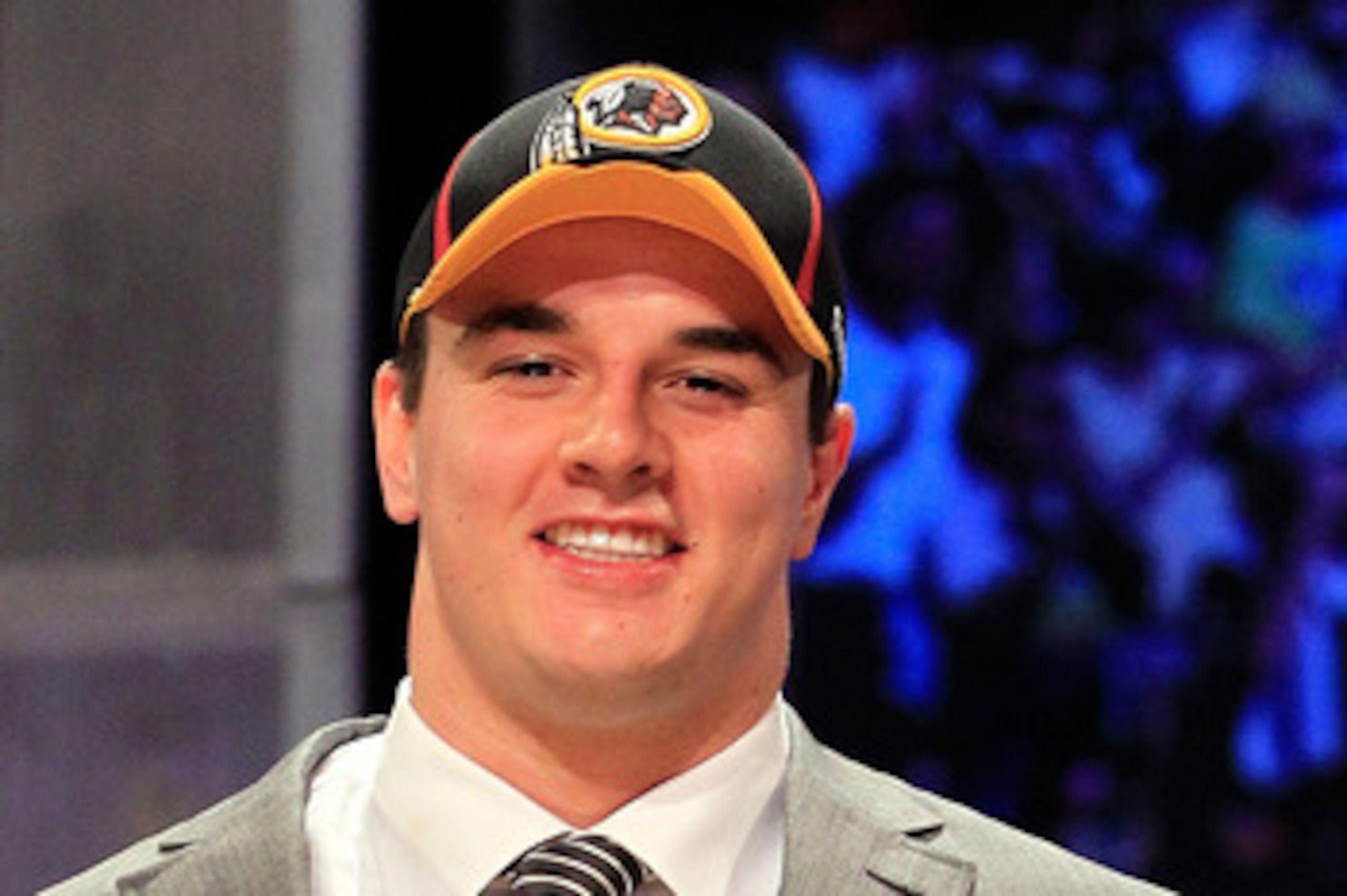 NEW YORK, NY - APRIL 28:  Ryan Kerrigan, #16 overall pick by the Washington Redskins, holds up a jersey on stage during the 2011 NFL Draft at Radio City Music Hall on April 28, 2011 in New York City.  (Photo by Chris Trotman/Getty Images)