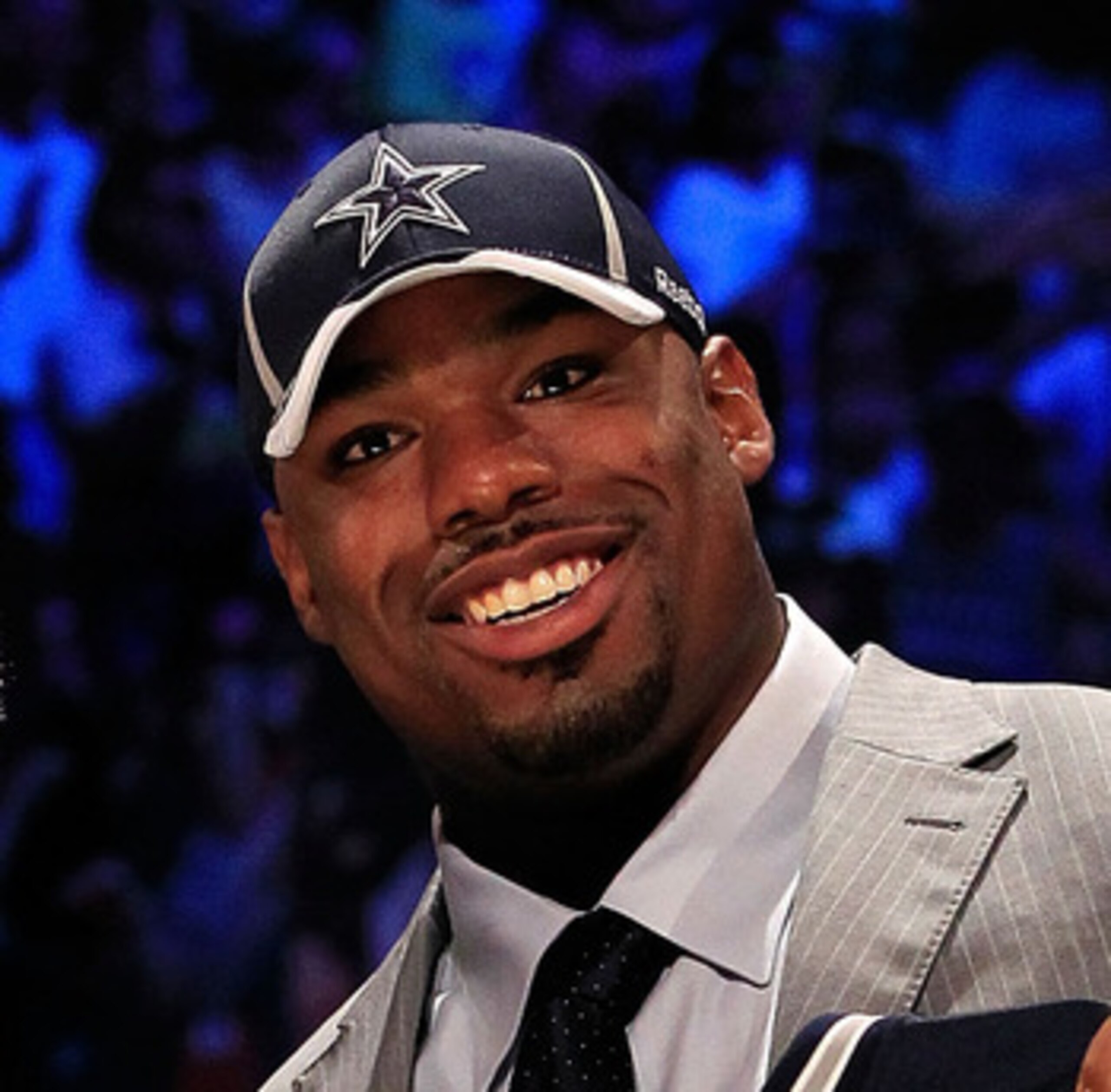 NEW YORK, NY - APRIL 28:  NFL Commissioner Roger Goodell (L) poses for a photo with Tyron Smith, #9 overall pick by the Dallas Cowboys, on stage during the 2011 NFL Draft at Radio City Music Hall on April 28, 2011 in New York City.  (Photo by Chris Trotma