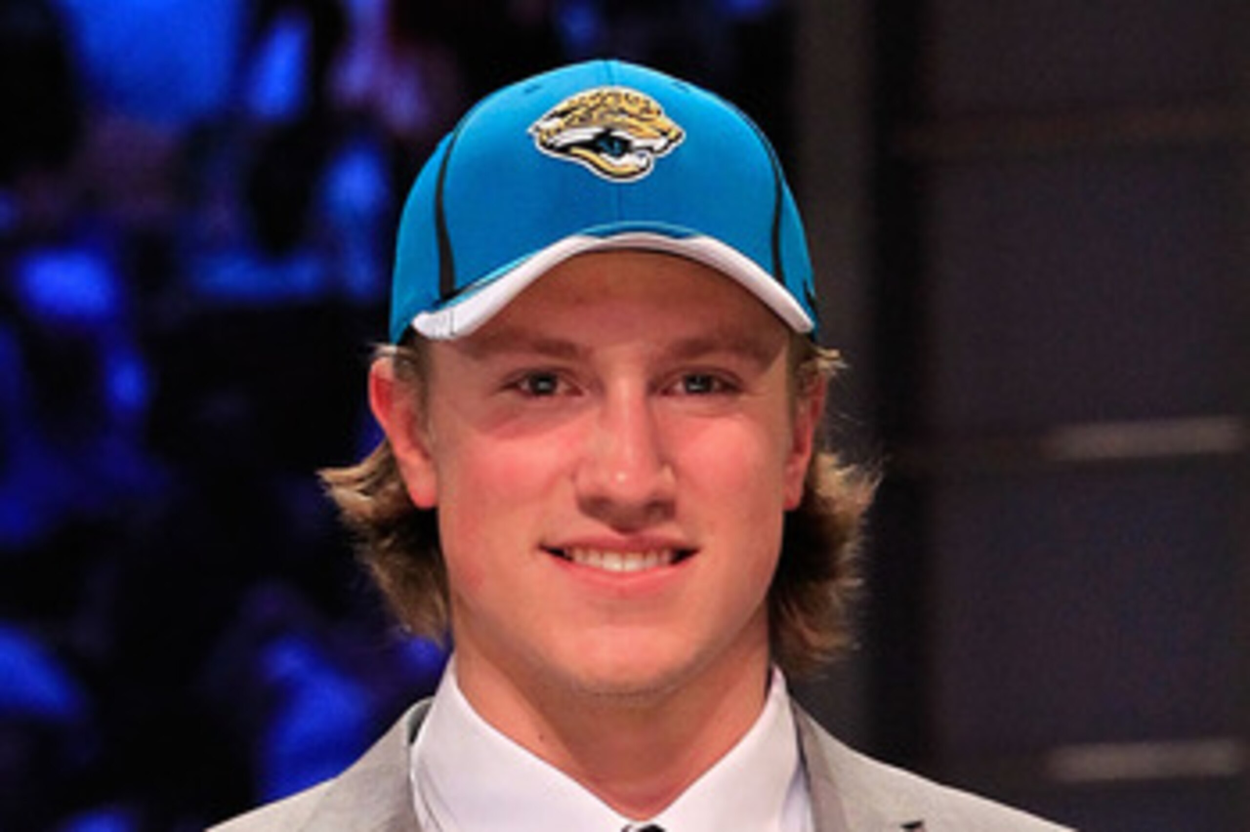 NEW YORK, NY - APRIL 28:  Blaine Gabbert, #11 overall pick by the Jacksonville Jaguars, holds up a jersey during the 2011 NFL Draft at Radio City Music Hall on April 28, 2011 in New York City.  (Photo by Chris Trotman/Getty Images)