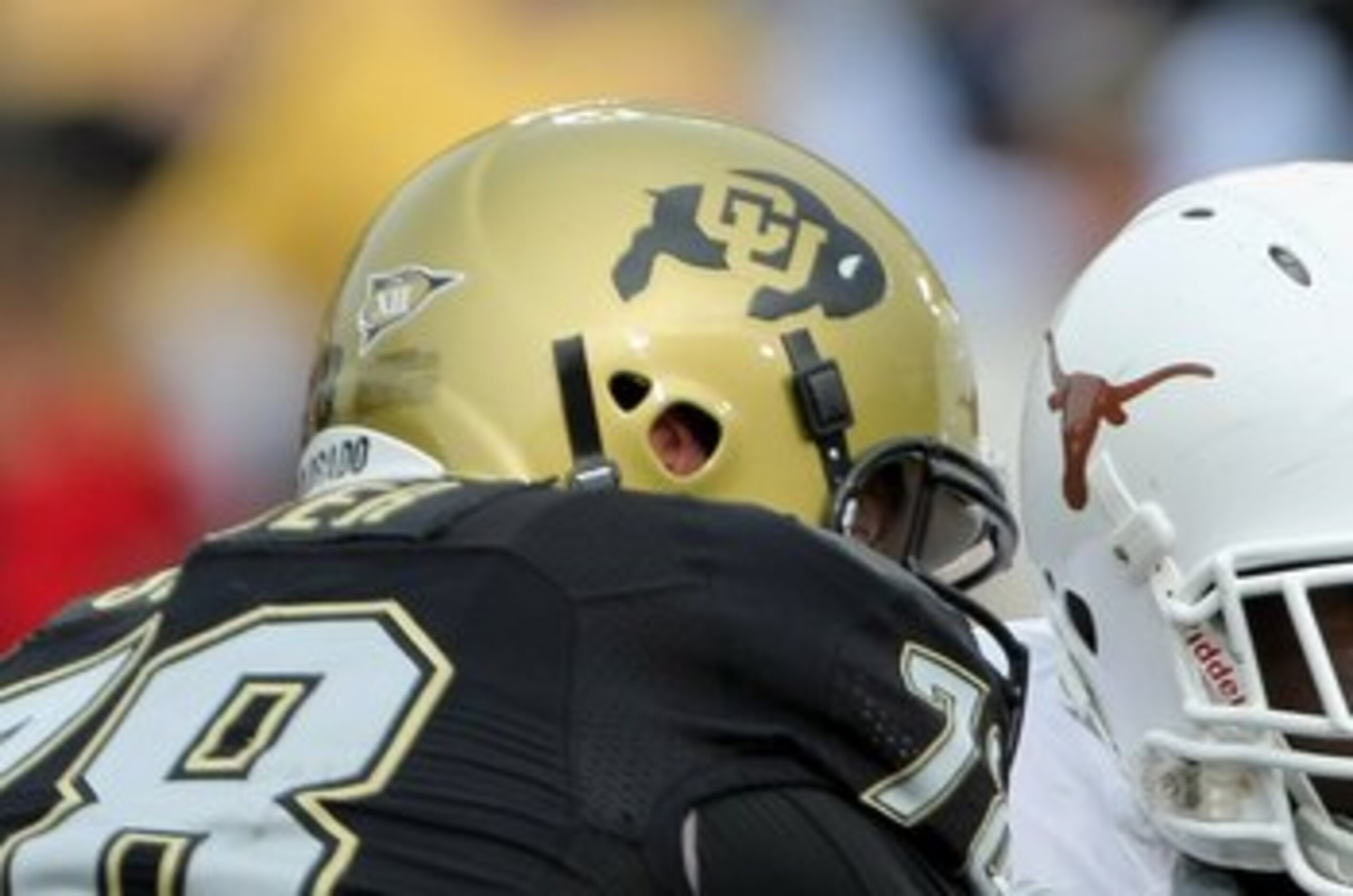 BOULDER, CO - OCTOBER 04:  Brian Orakpo #98 of the Texas Longhorns rushes against Nate Solder #78 the Colorado Buffaloes at Folsom Field on October 4, 2008 in Boulder, Colorado. Texas defeated Colorado 38-14.  (Photo by Doug Pensinger/Getty Images)
