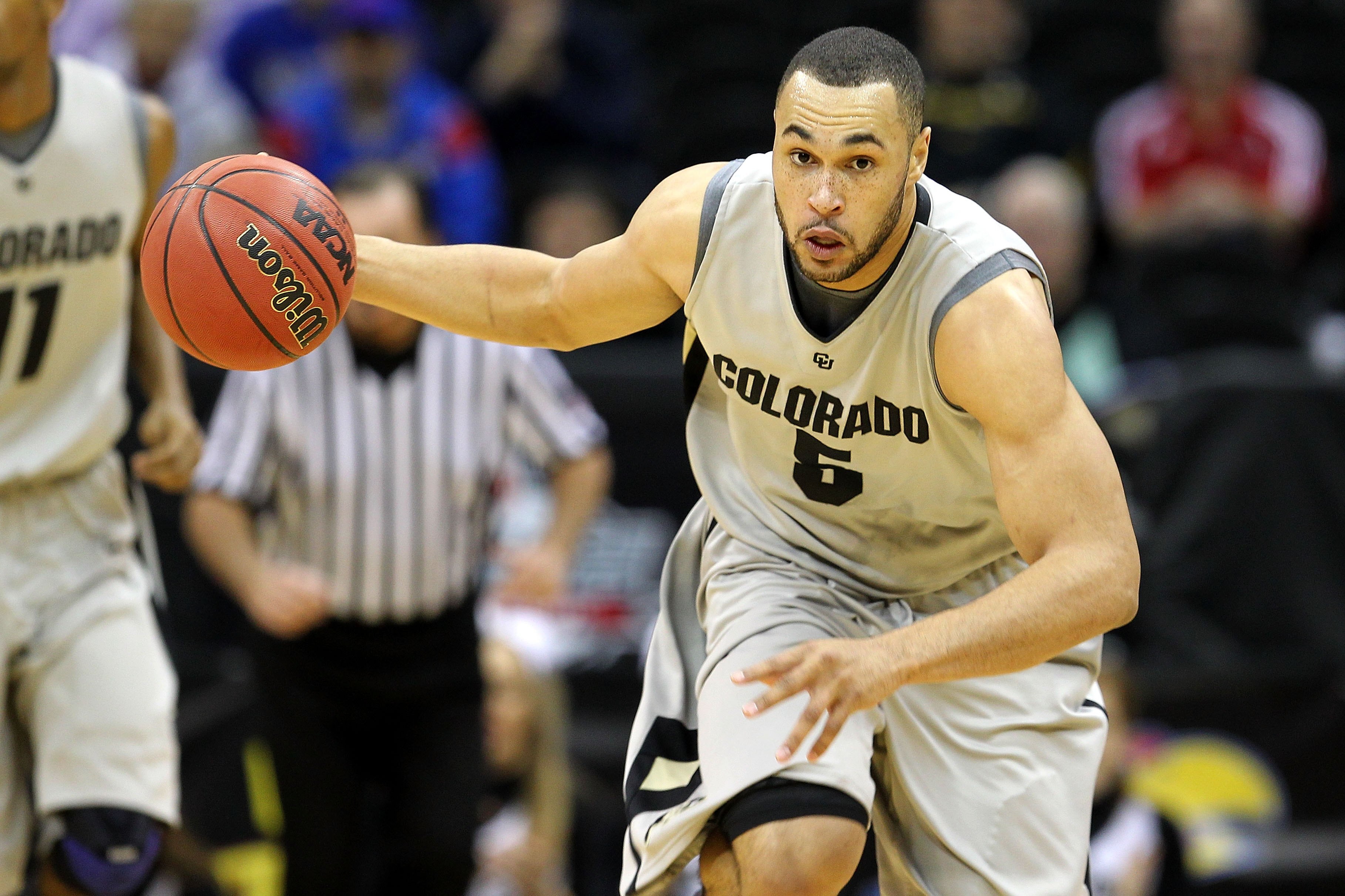 KANSAS CITY, MO - MARCH 10:  Marcus Relphorde #5 of the Colorado Buffaloes moves the ball in the first half against the Texas Tech Red Raiders during the first round game of the 2010 Phillips 66 Big 12 Men's Basketball Tournament at the Sprint Center on M