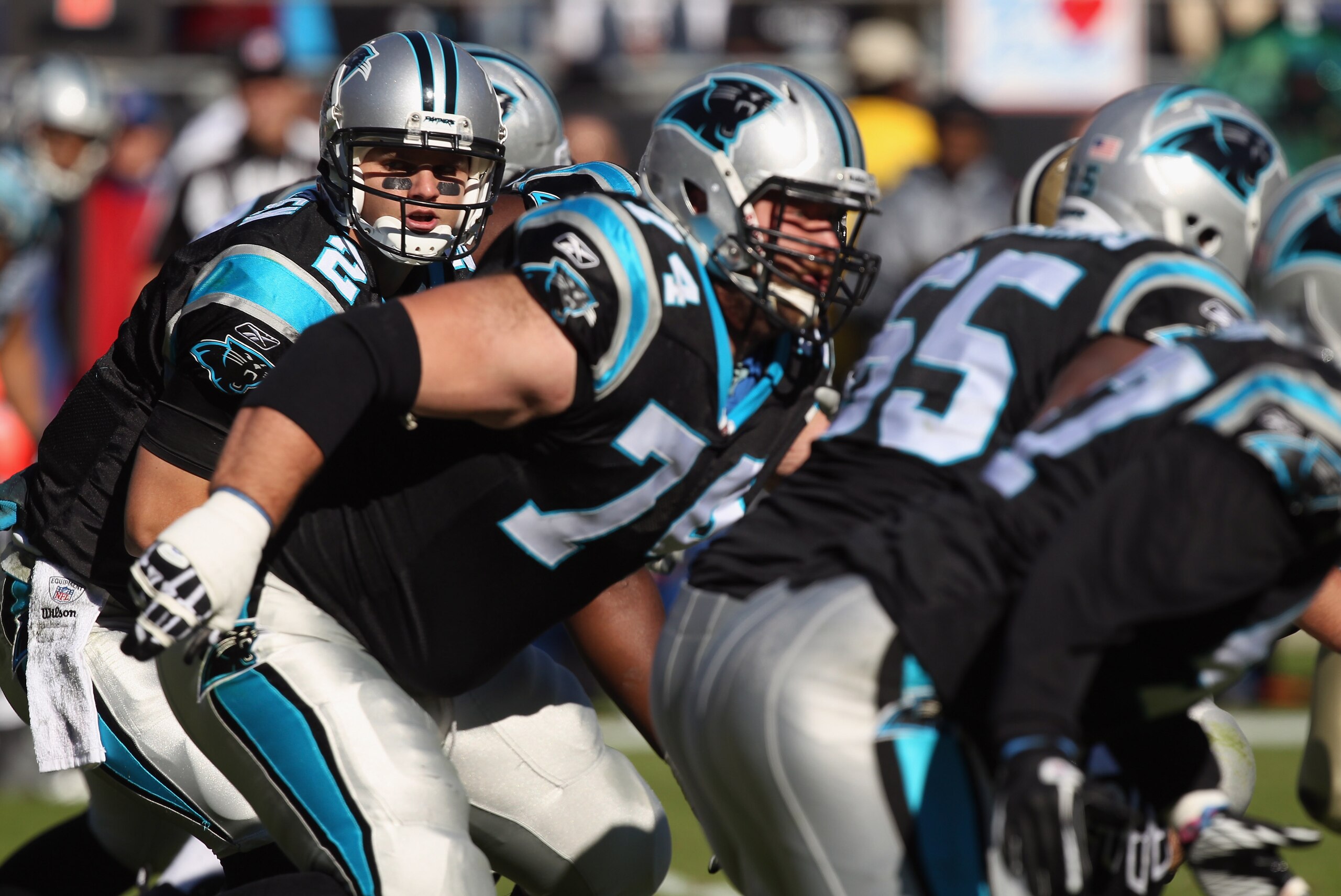 CHARLOTTE, NC - NOVEMBER 07:  Jimmy Clausen #2 of the Carolina Panthers against the New Orleans Saints during their game at Bank of America Stadium on November 7, 2010 in Charlotte, North Carolina.  (Photo by Streeter Lecka/Getty Images)