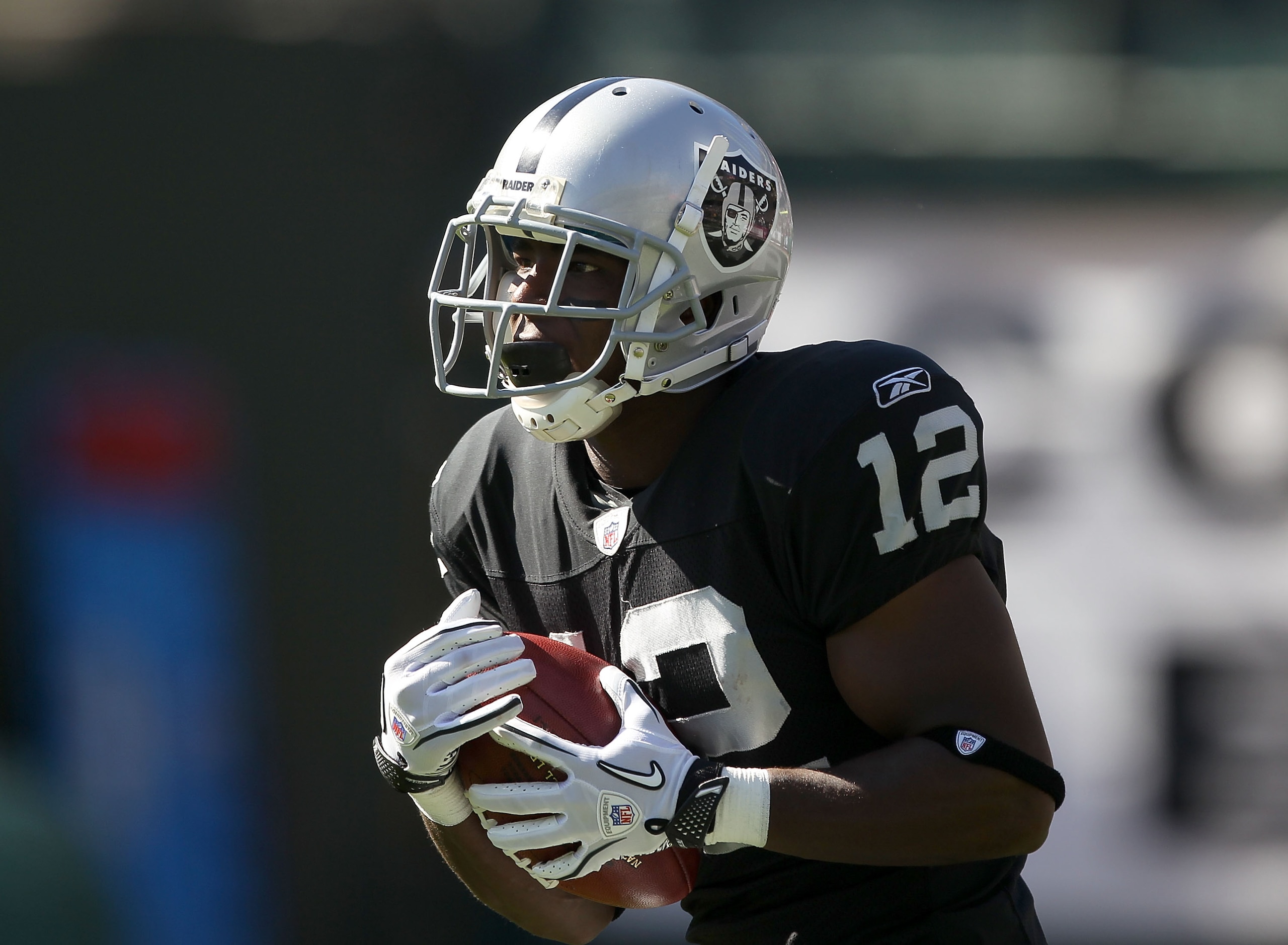 OAKLAND, CA - OCTOBER 31: Jacoby Ford #12 of the Oakland Raiders in action against the Seattle Seahawks at Oakland-Alameda County Coliseum on October 31, 2010 in Oakland, California.  (Photo by Ezra Shaw/Getty Images)