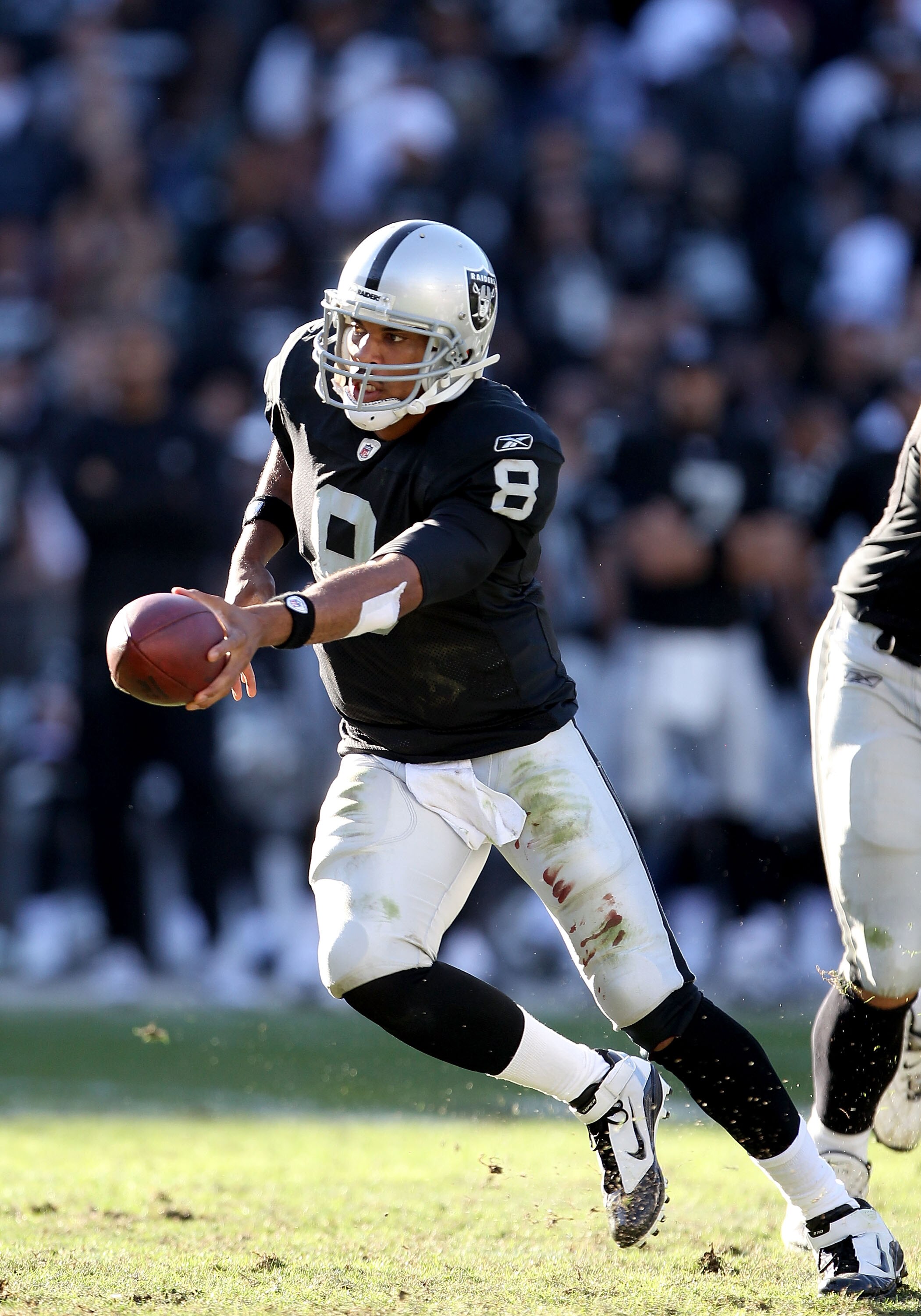 OAKLAND, CA - OCTOBER 31:  Jason Campbell #8 of the Oakland Raiders in action against the Seattle Seahawks at Oakland-Alameda County Coliseum on October 31, 2010 in Oakland, California.  (Photo by Ezra Shaw/Getty Images)
