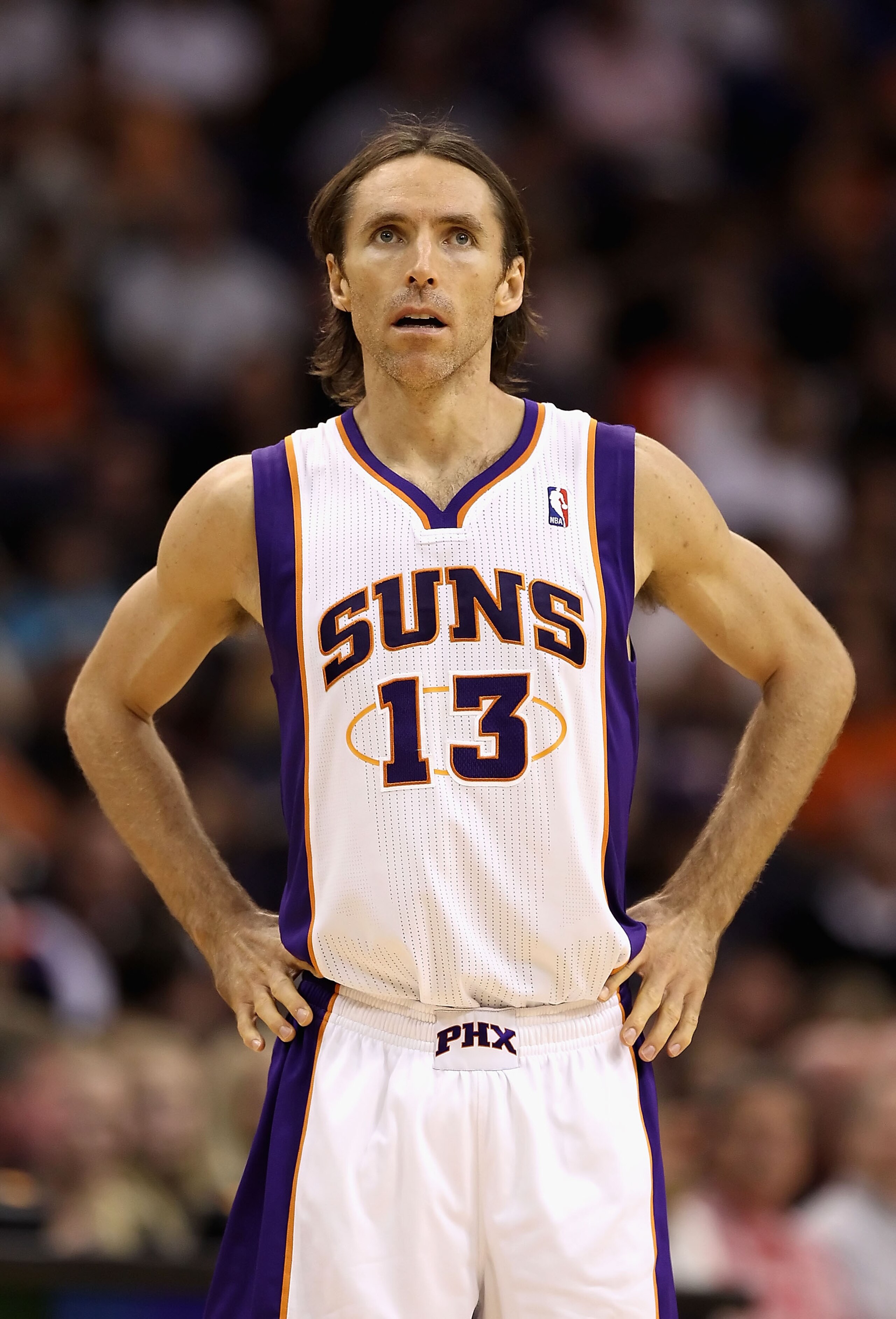 PHOENIX - NOVEMBER 05:  Steve Nash #13 of the Phoenix Suns during the NBA game against the Memphis Grizzlies at US Airways Center on November 5, 2010 in Phoenix, Arizona.  The Suns defeated the Grizzlies 123-118 in double overtime.  NOTE TO USER: User exp